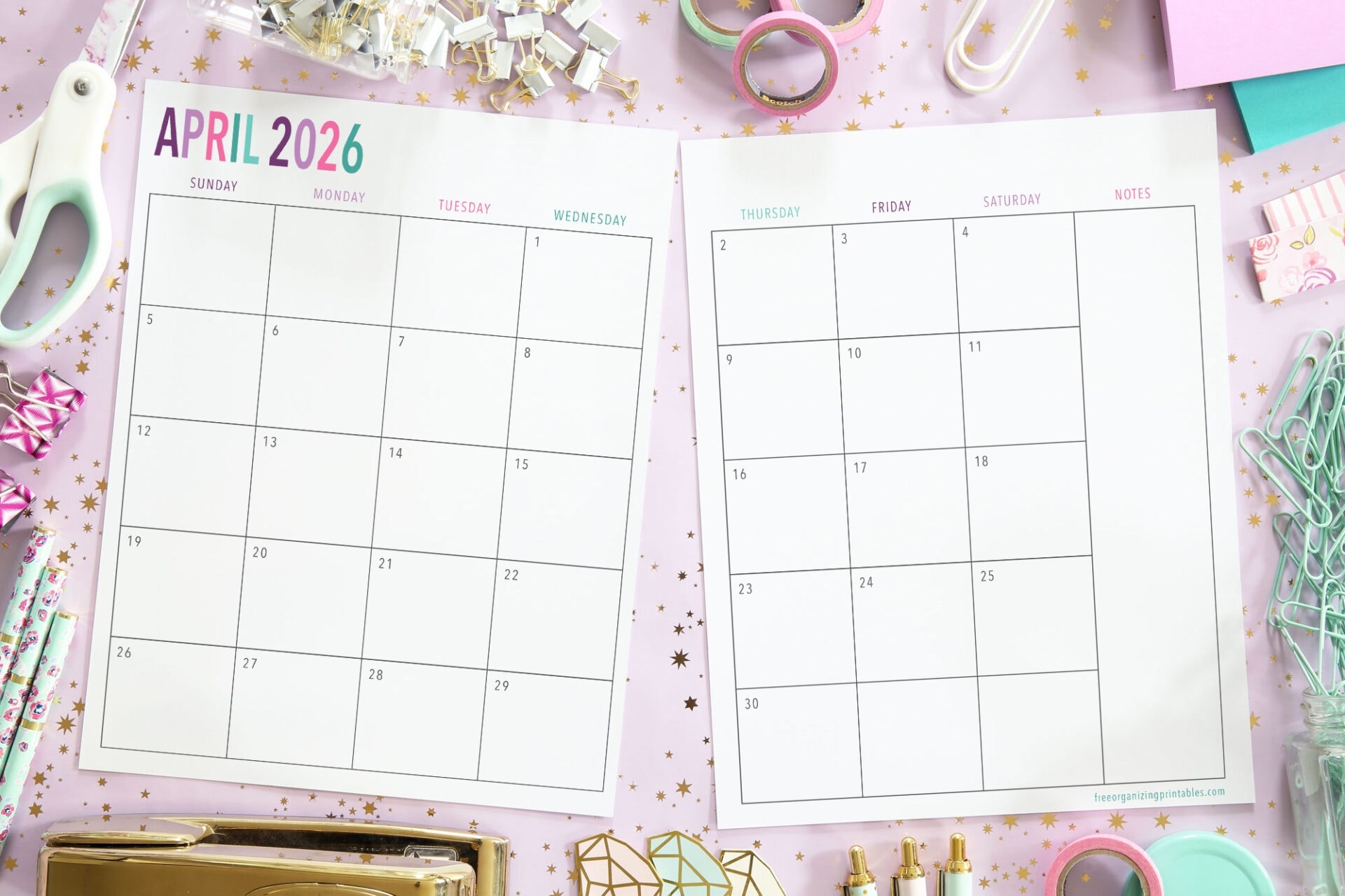Free Printable 2026 Calendars Blank