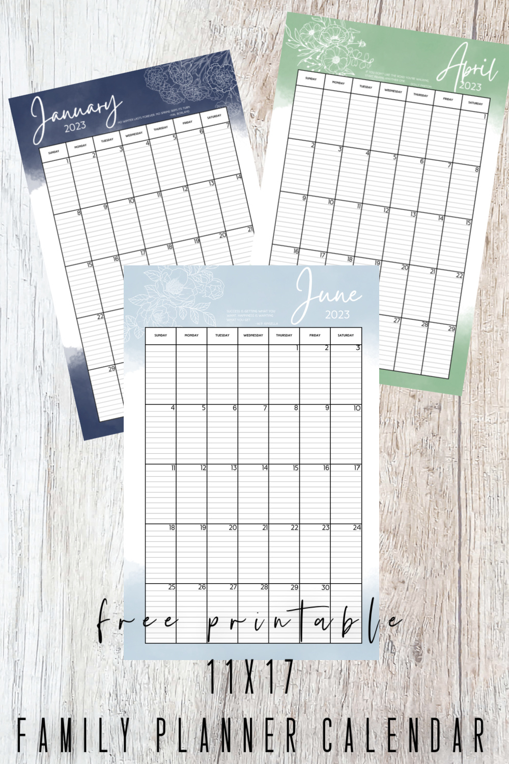 Monthly Free Printable Family Calendar
