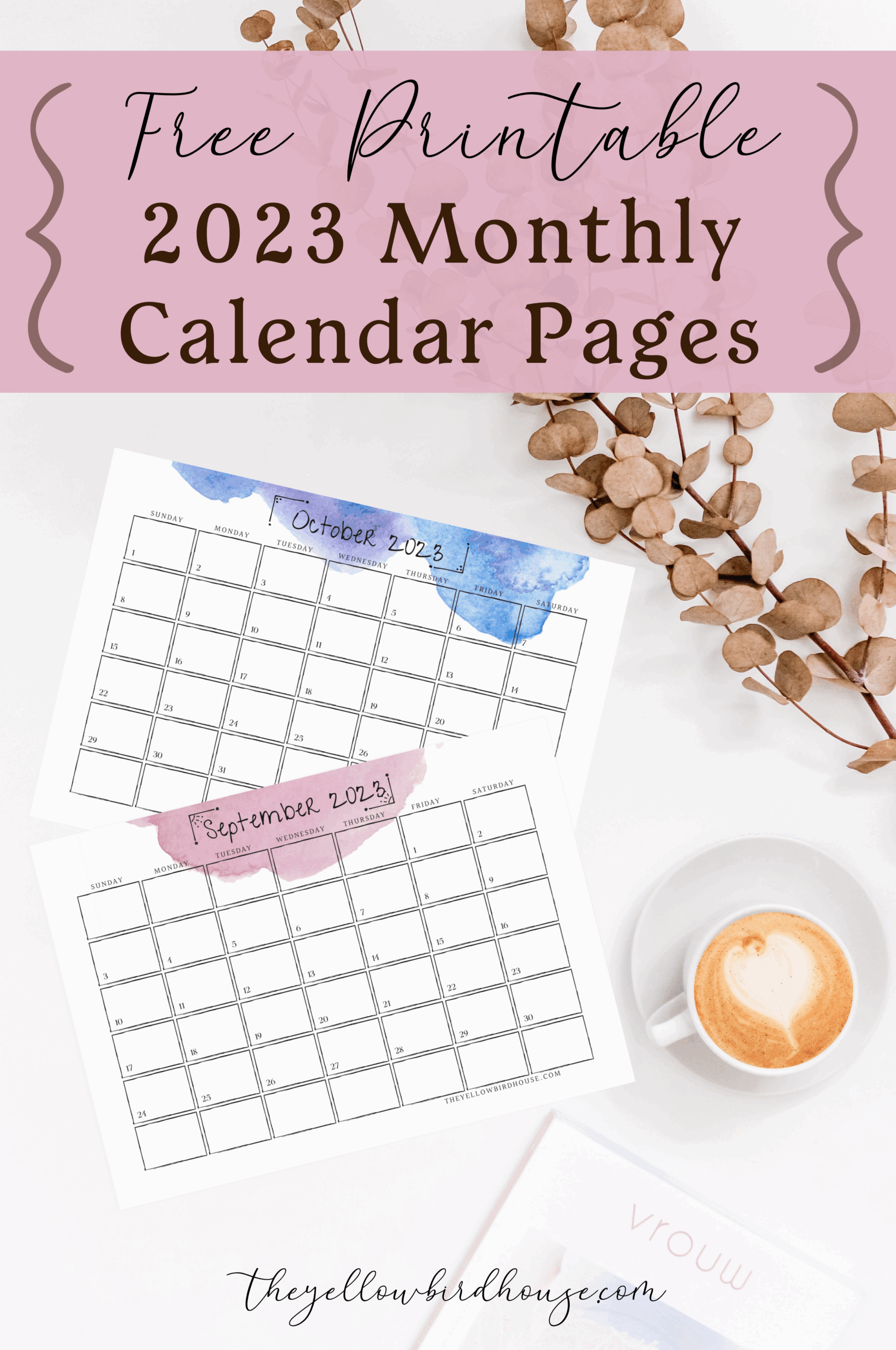 Monthly Calendar Free Printable