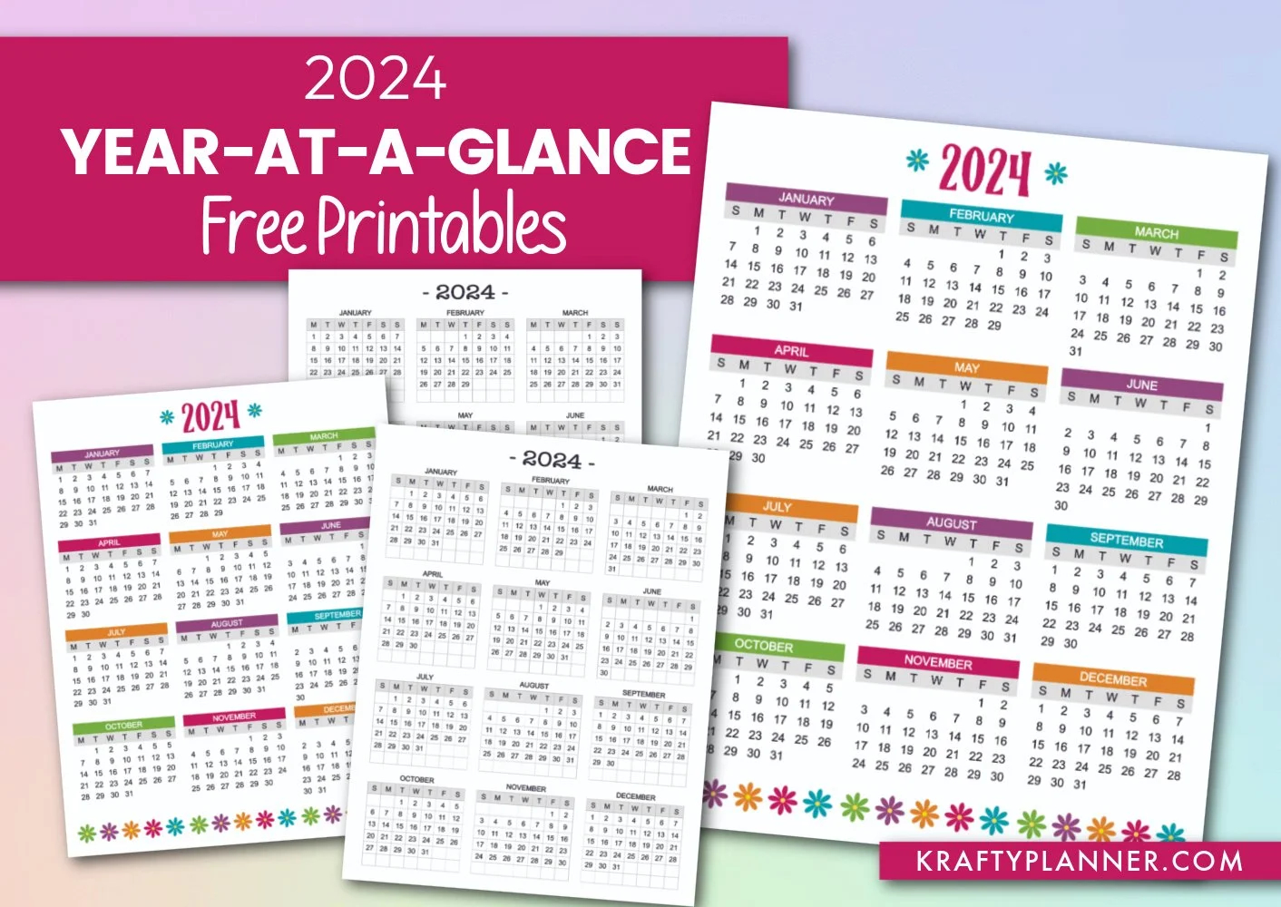 Yearly Printable Calendar Free