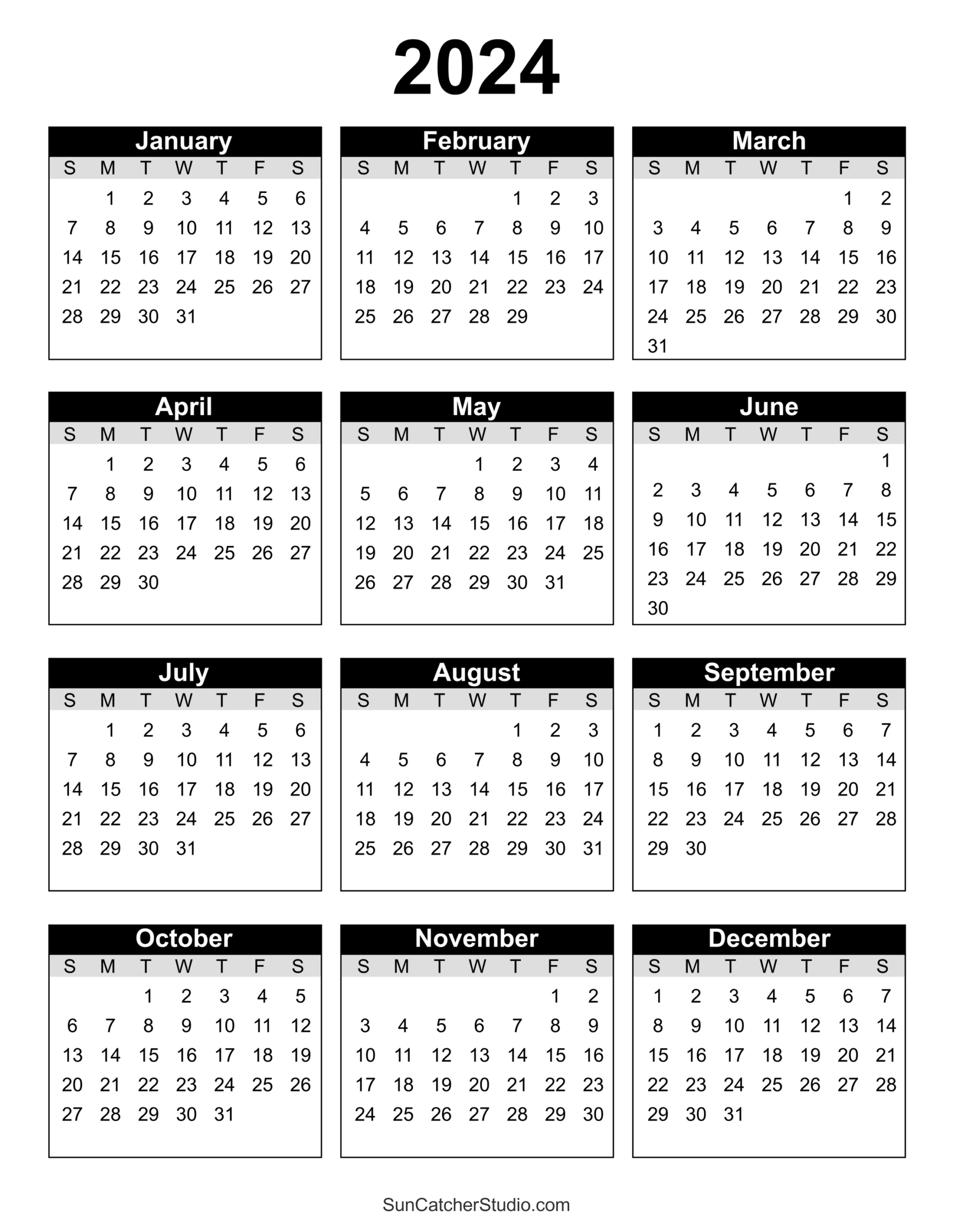 Free Printable 2024 Yearly Calendar Free Printables Monograms Design Tools Patterns DIY Projects Free Printable 2024 Yearly Calendar Free Printables Monograms Design Tools Patterns DIY Projects