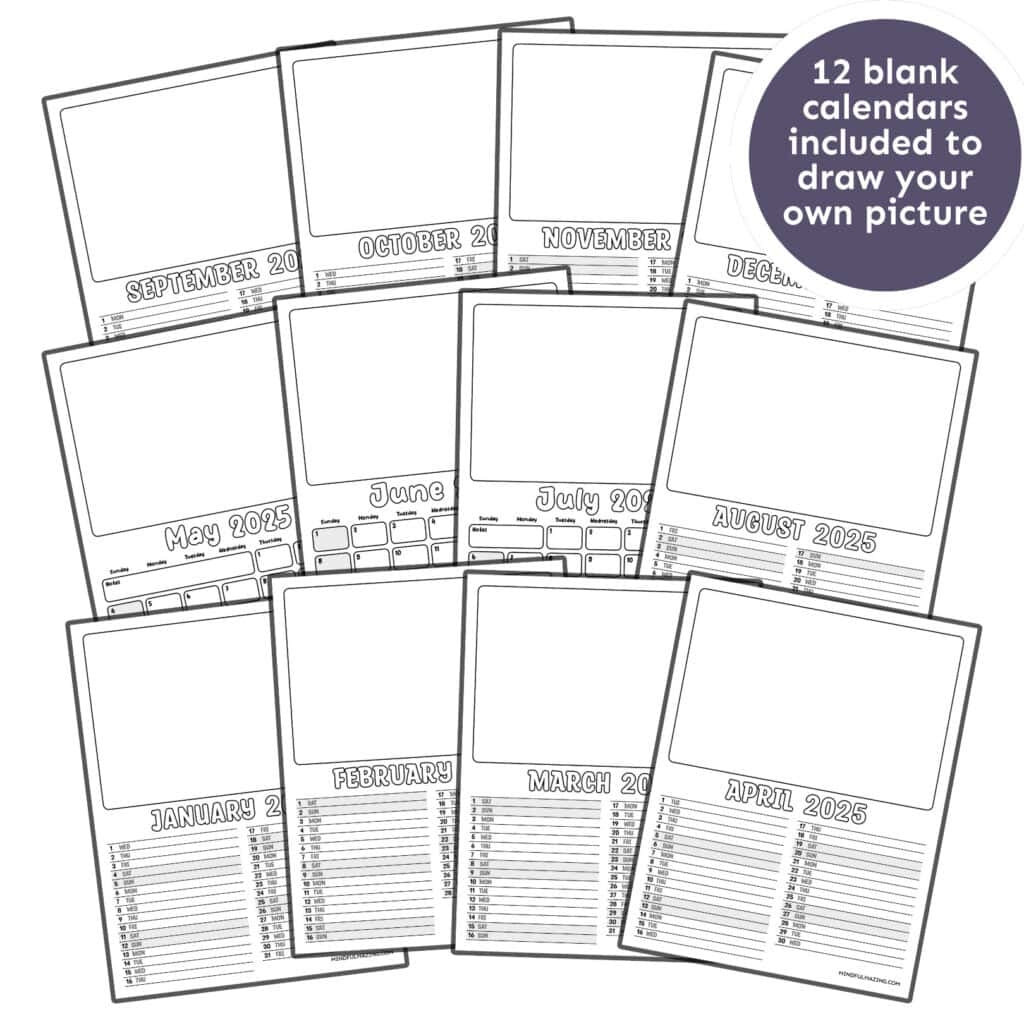Free Blank Calendar Printable 2025