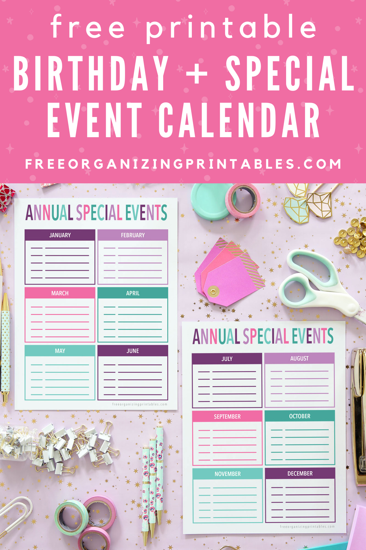 Free Printable Birthday Calendar Template Free Printable Birthday Calendar Template