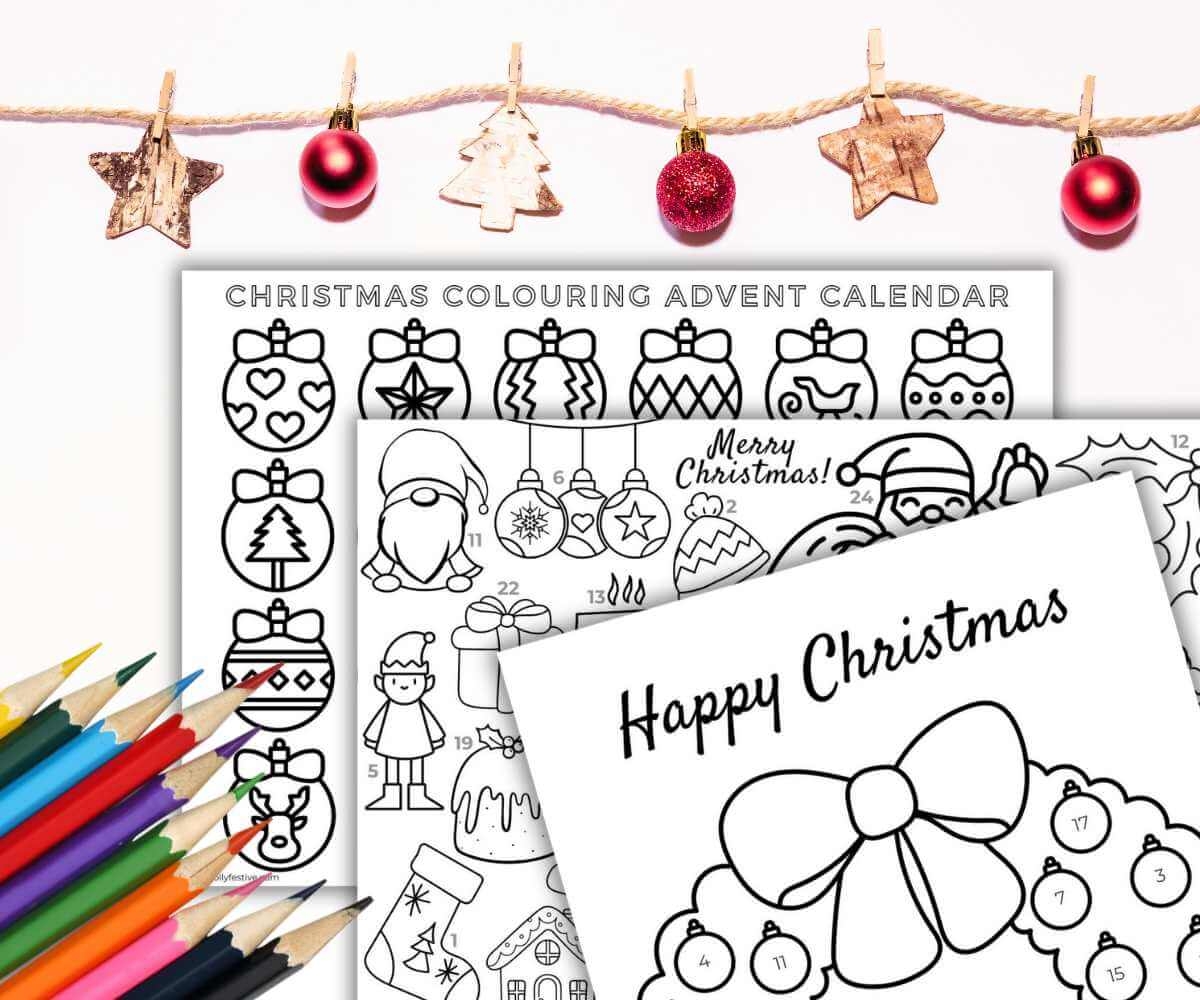 Free Printable Colouring Advent Calendar 3 Designs Jolly Festive Free Printable Colouring Advent Calendar 3 Designs Jolly Festive