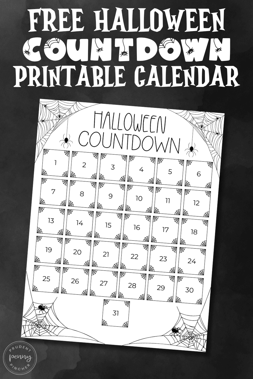 Free Printable Halloween Calendar
