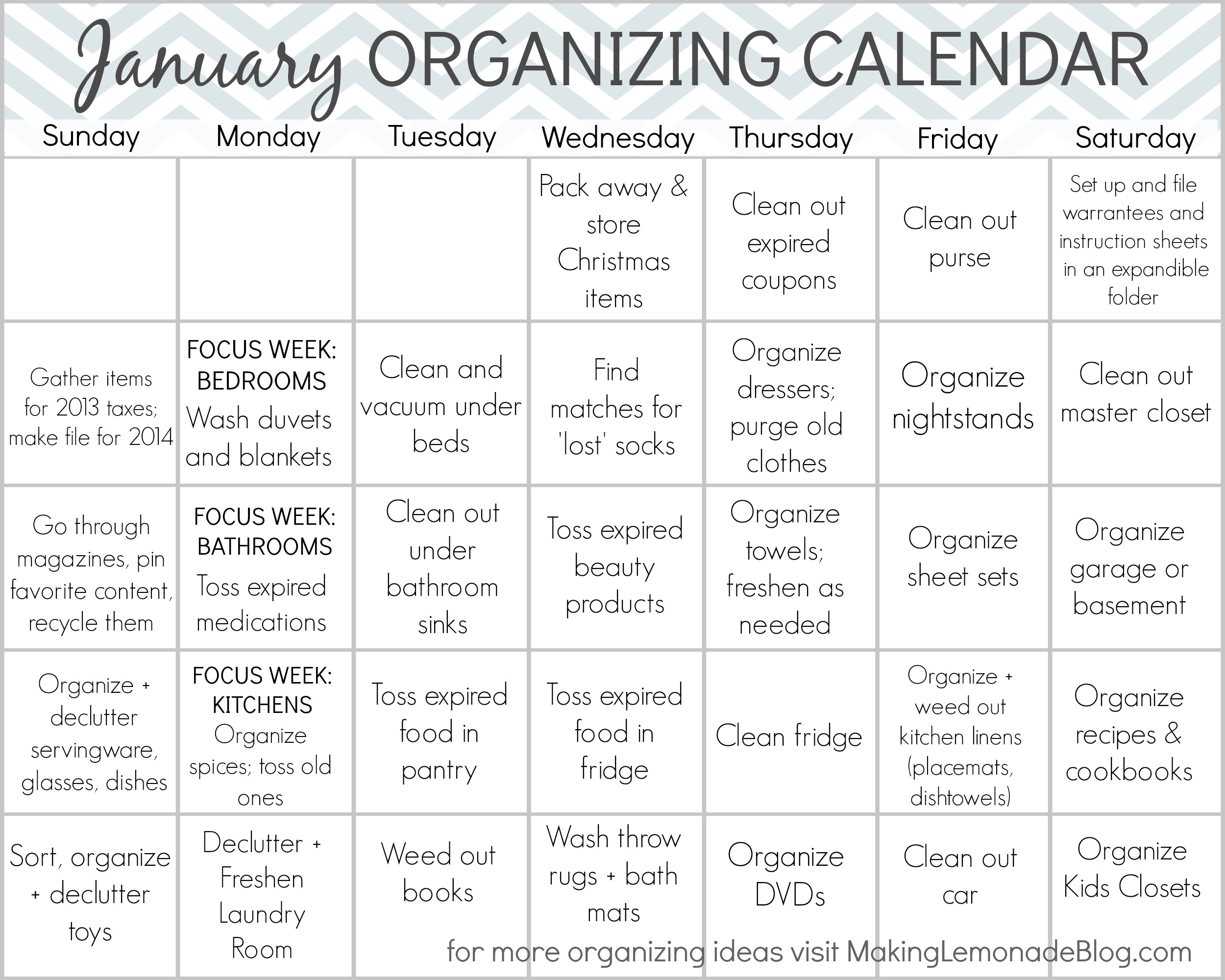 Printable Jan Calendar