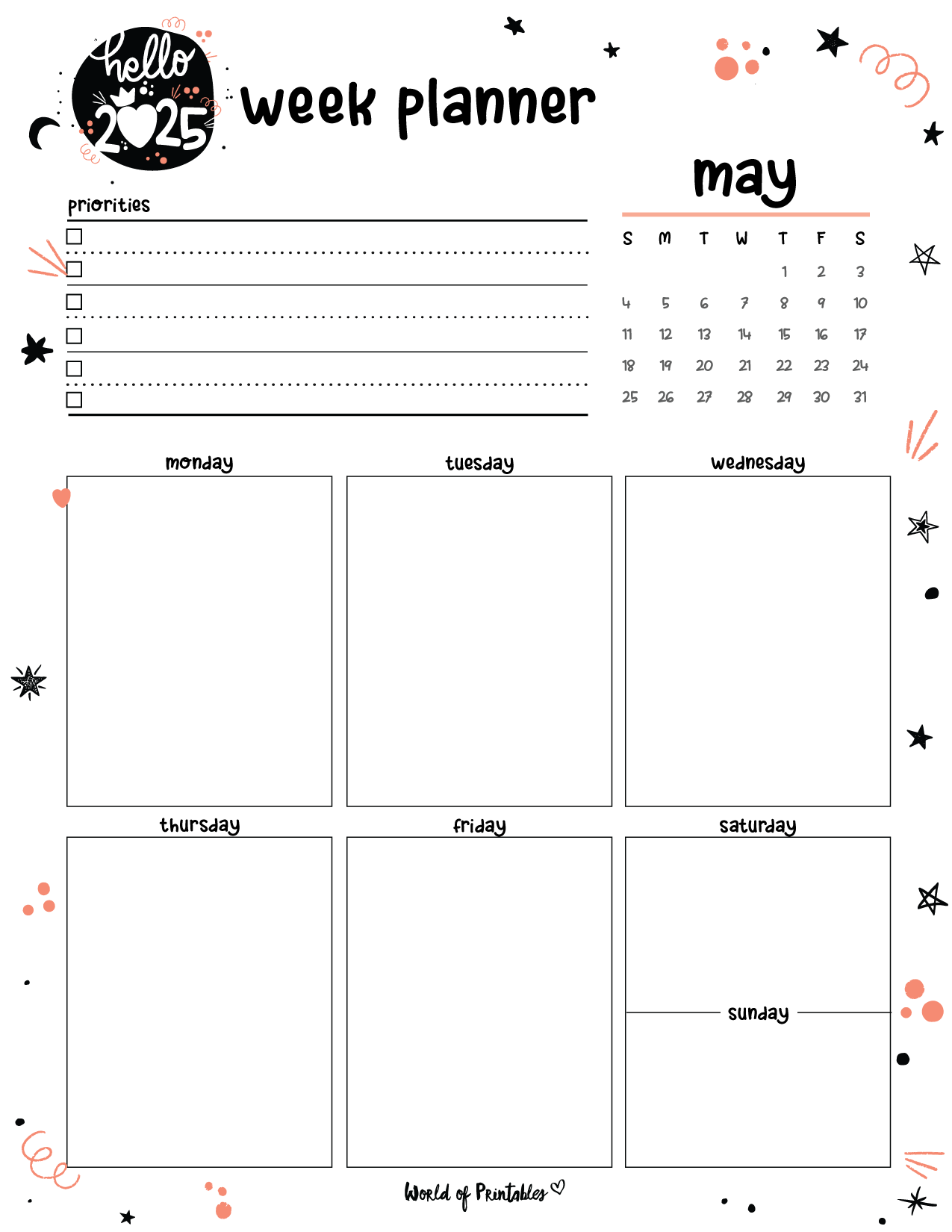 Free Printable May 2025 Planners World Of Printables Free Printable May 2025 Planners World Of Printables