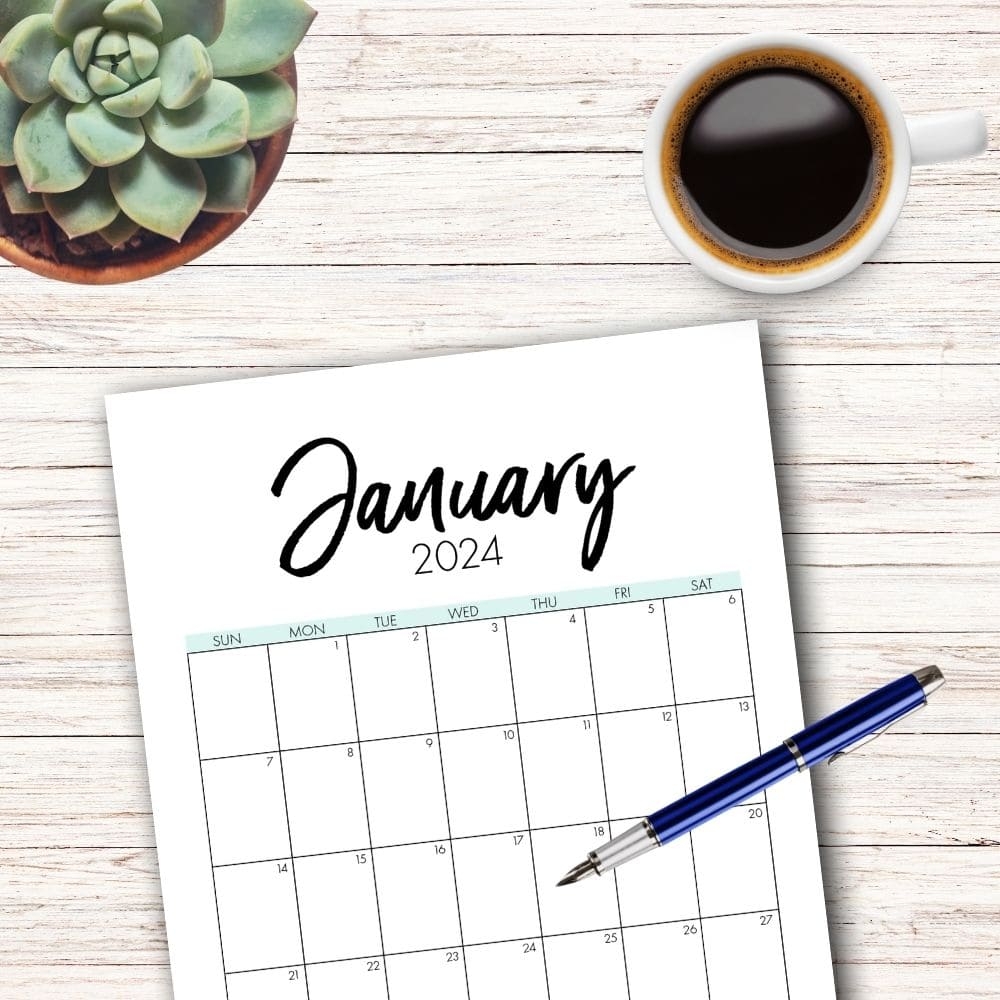 Free Printable Monthly Calendar 2024 January To December The Incremental Mama