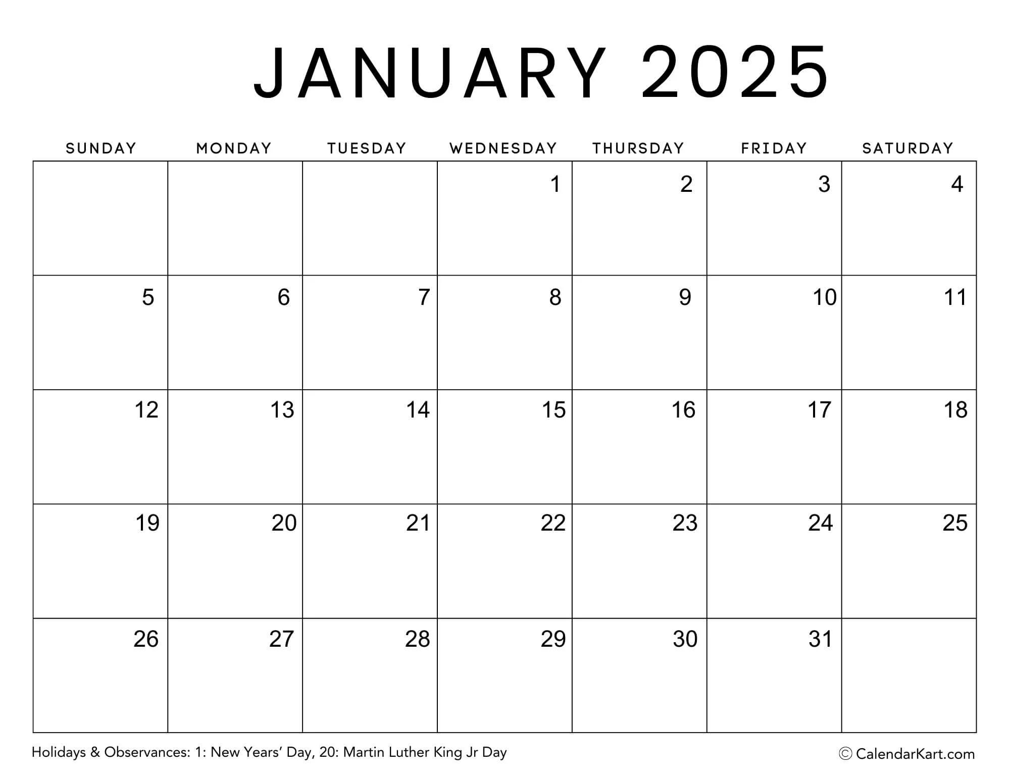 Free Printable Monthly Calendars 2025 CalendarKart Free Printable Monthly Calendars 2025 CalendarKart