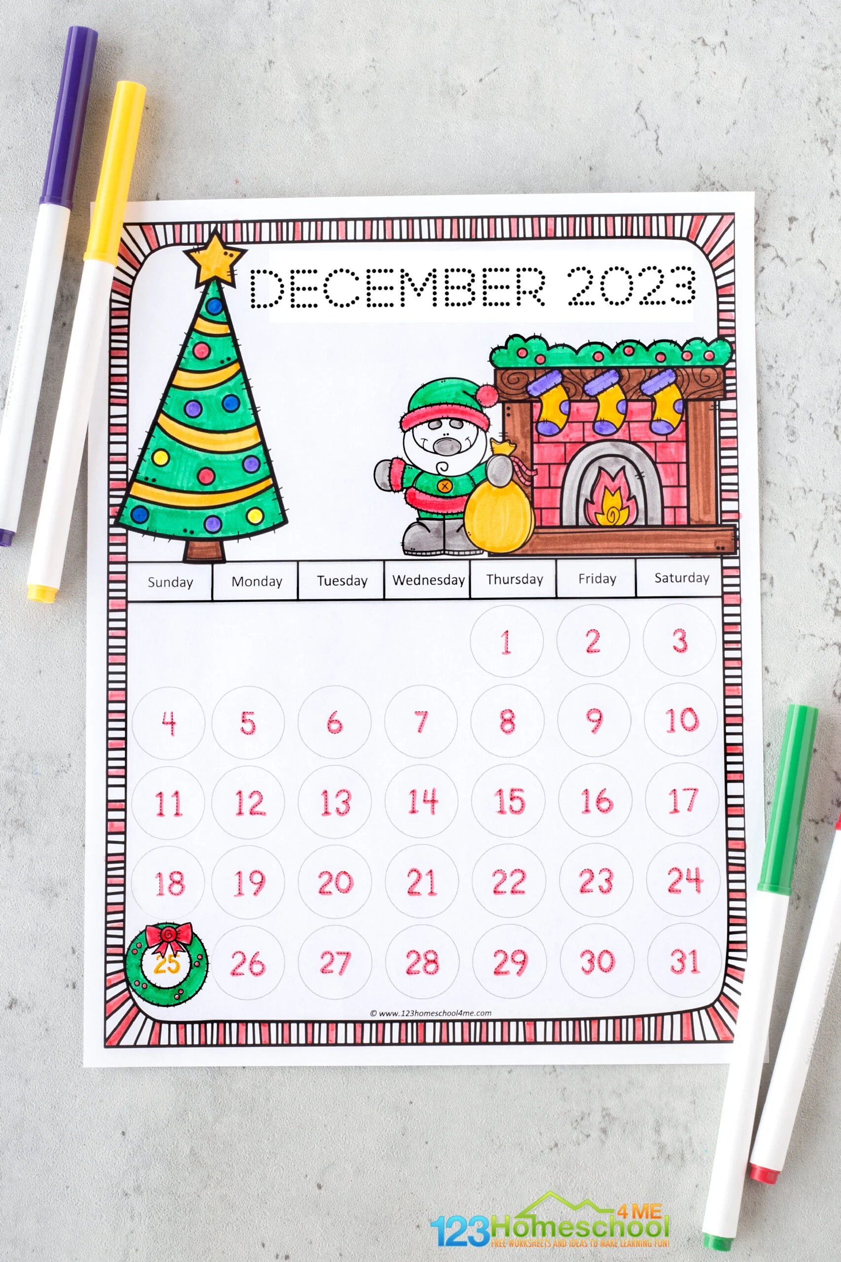 Childrens Printable Calendar