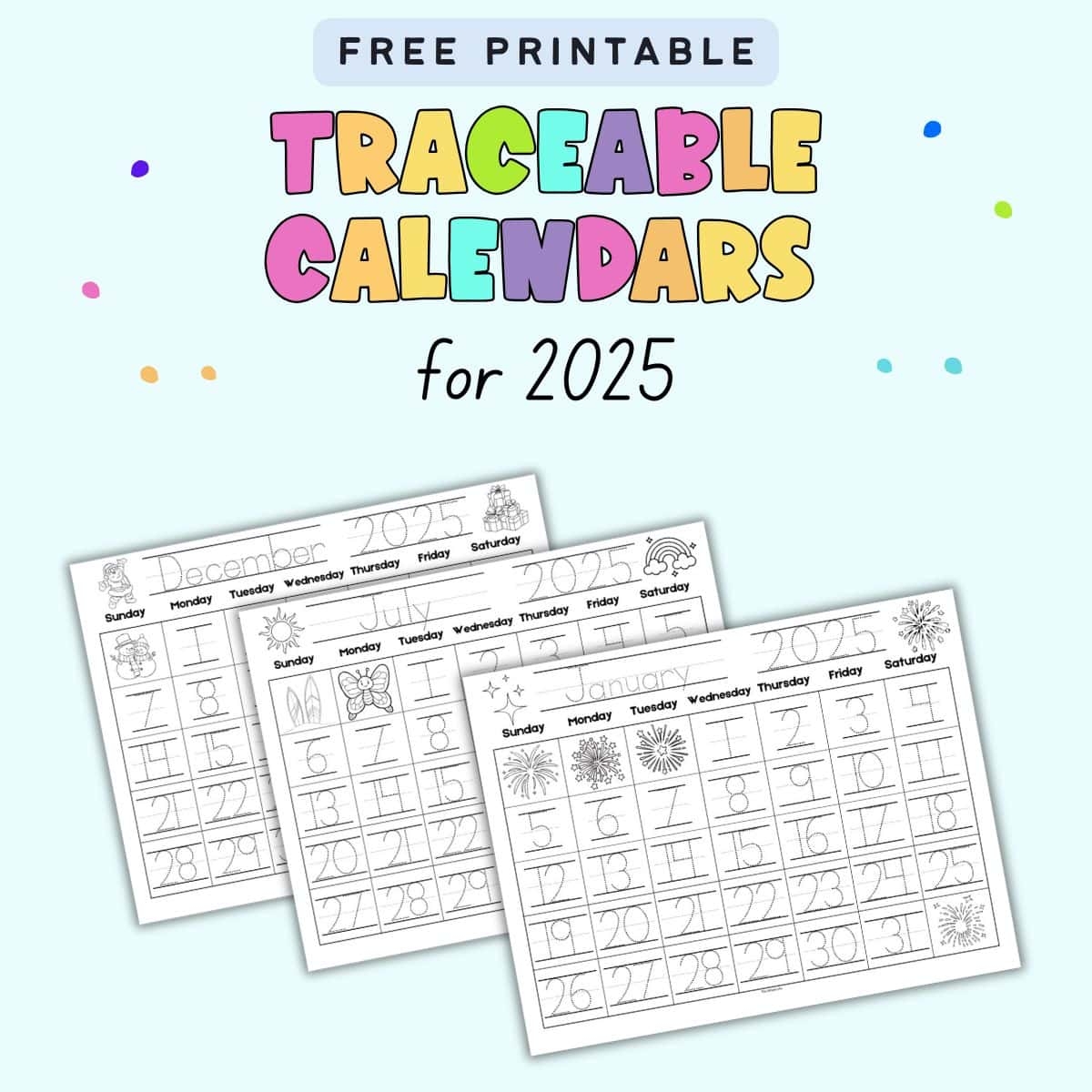 Free Printable Kids Calendars