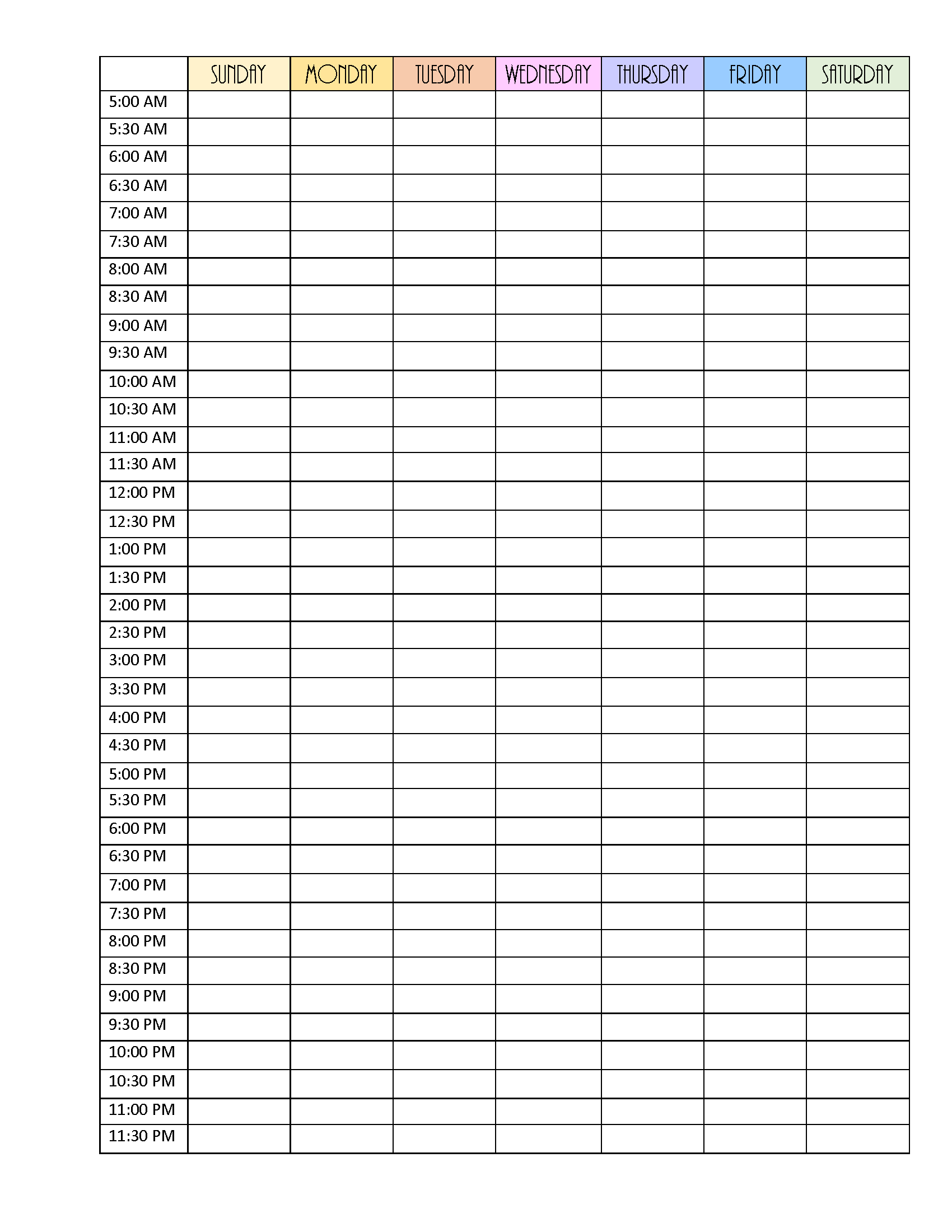 FREE Schedule Template Customizable And Printable FREE Schedule Template Customizable And Printable