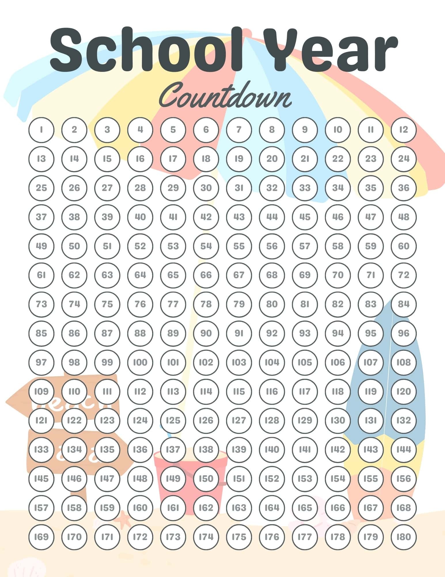 Printable Countdown Calendar