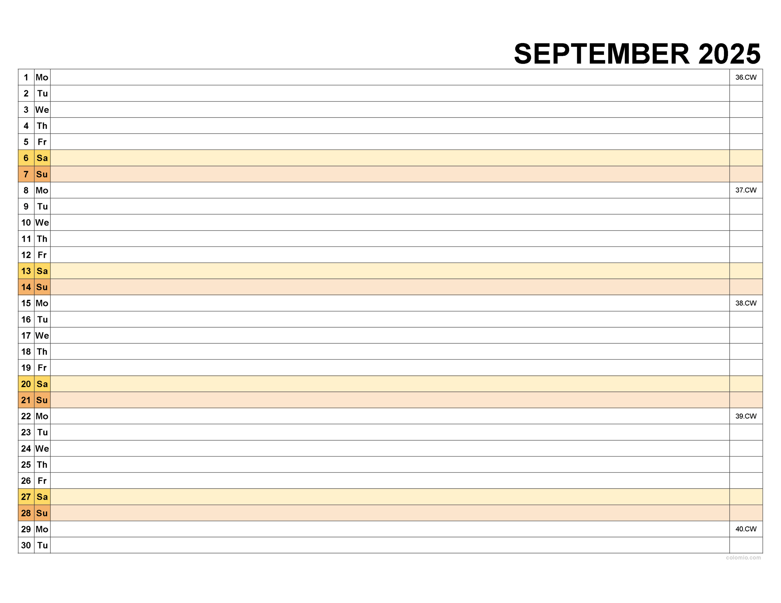 Free September 2025 Calendar Printable PDF XLS PNG Formats