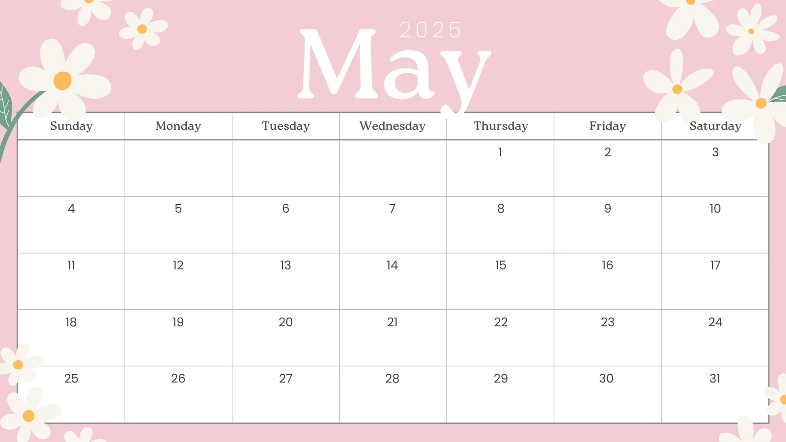 Blank Monthly Calendar 2025 Printable Free Blank Monthly Calendar 2025 Printable Free