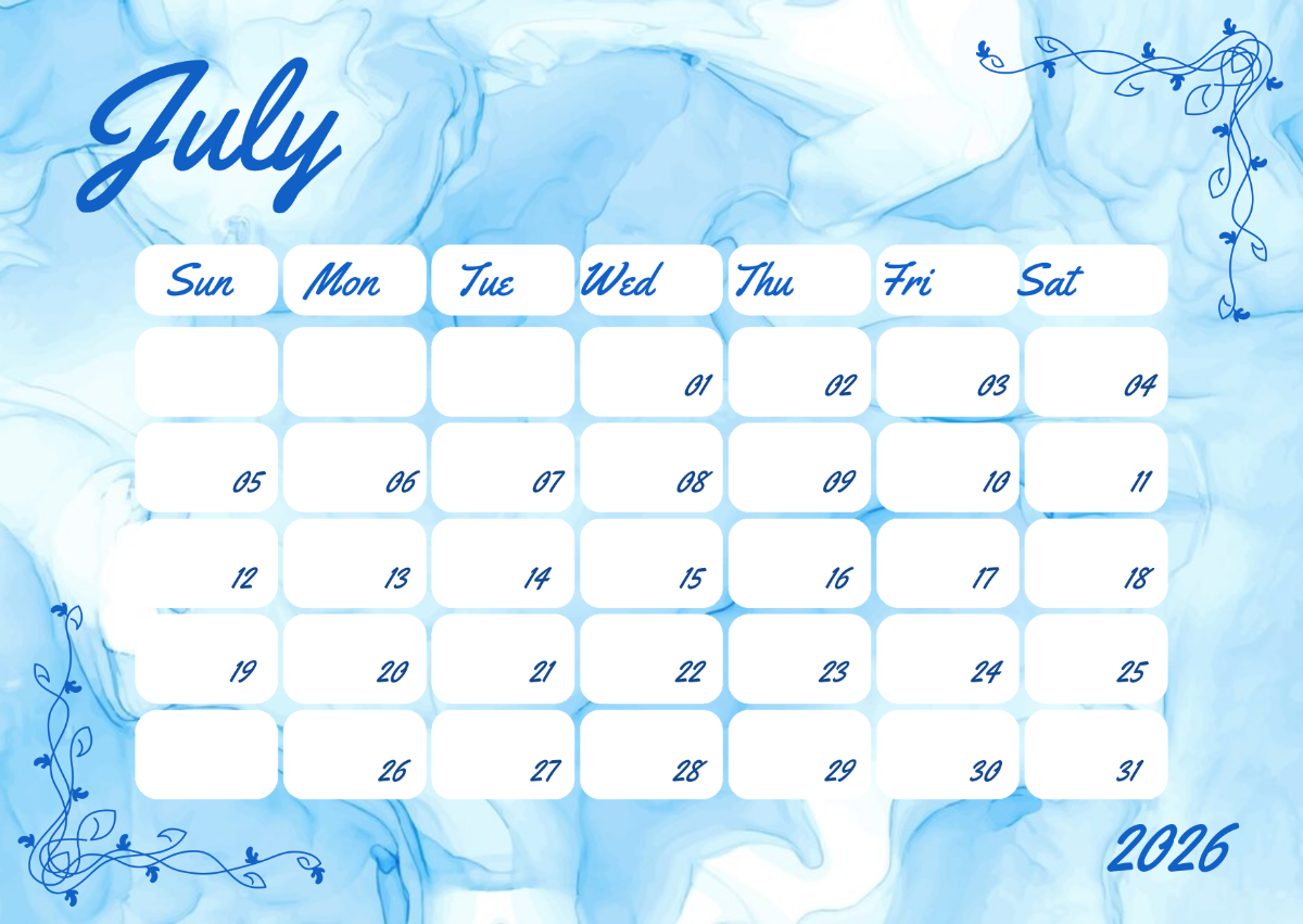 July 2026 Printable Calendar Free