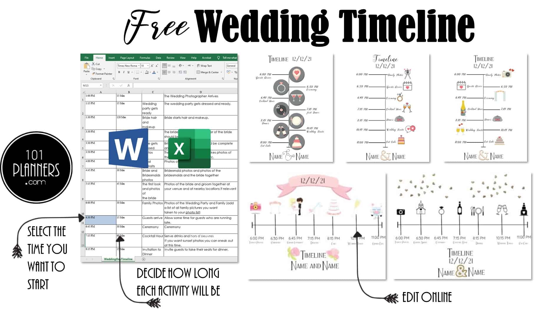 FREE Wedding Timeline Online App Word Or Excel