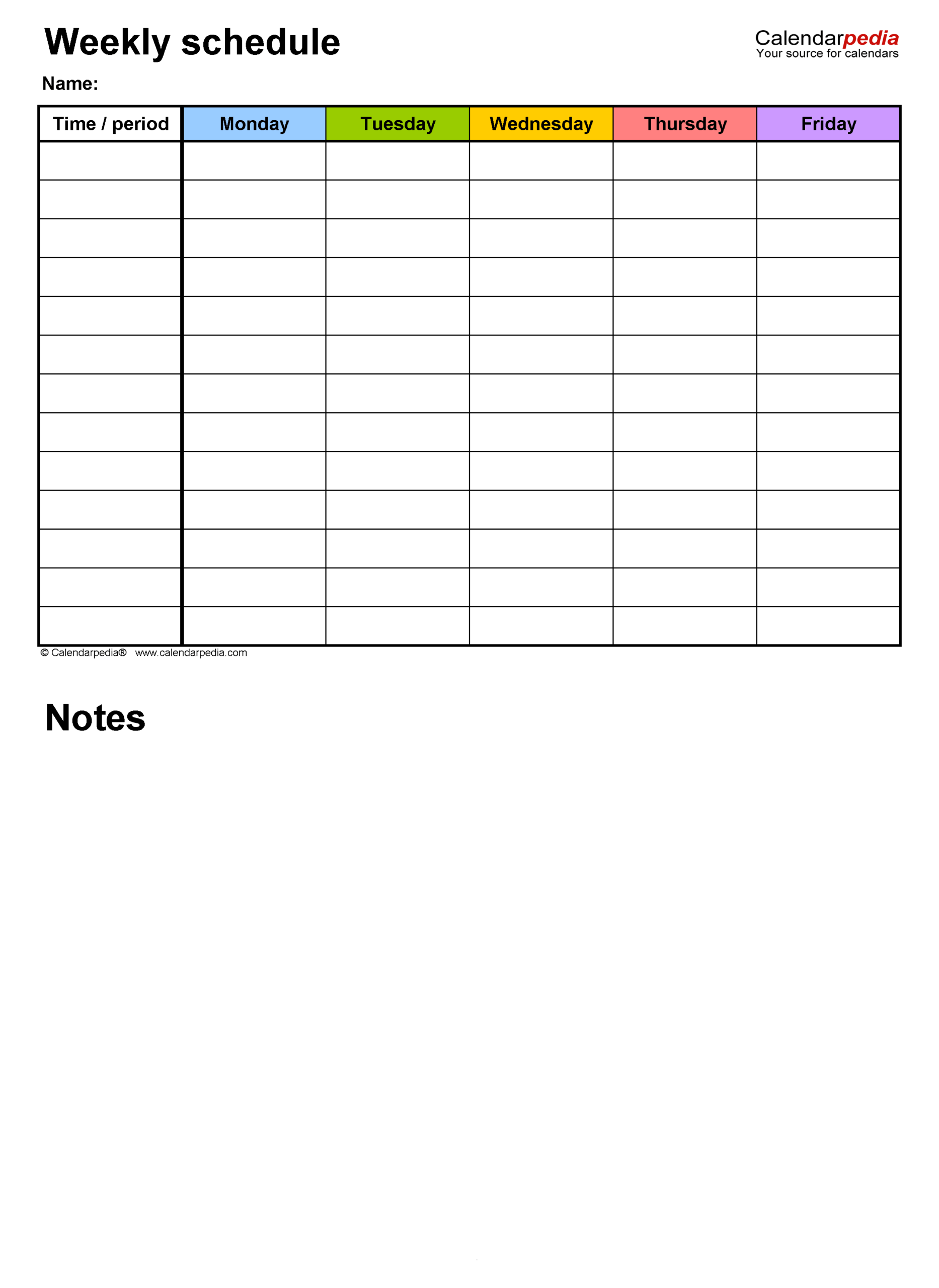 Free Weekly Schedules For Excel 24 Templates