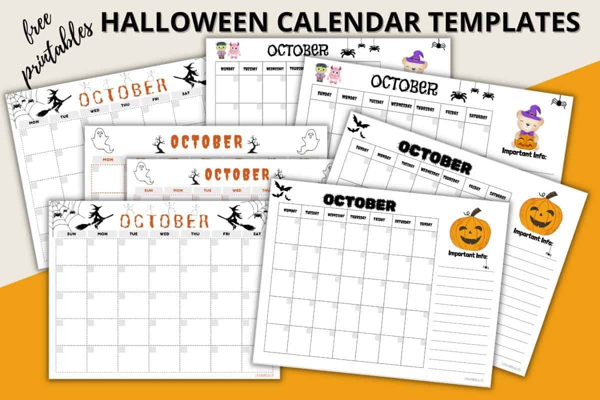 Halloween Calendar Template FREE Month Of October Printable Love Our Real Life Halloween Calendar Template FREE Month Of October Printable Love Our Real Life