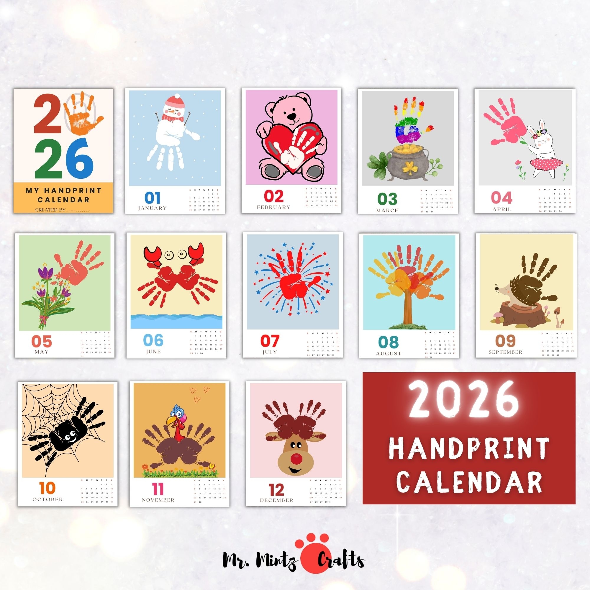 Handprint Calendar 2026 Made By Teachers
