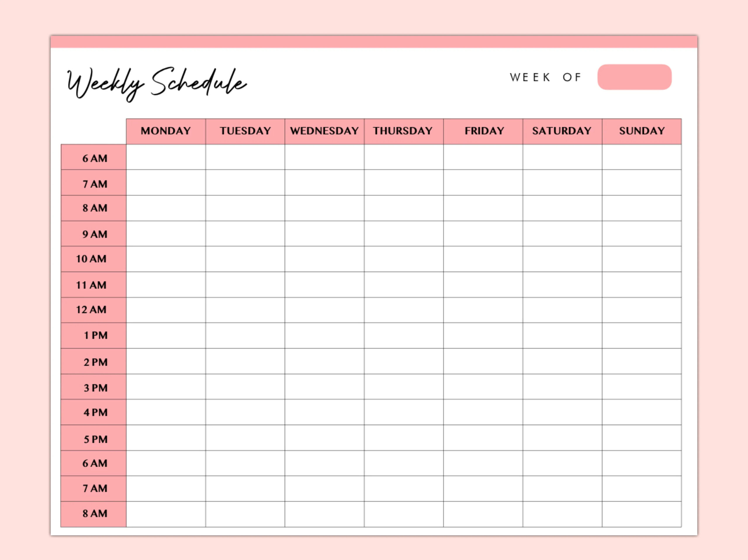 Hourly Weekly Schedule Landscape Weekly Planner Printable Weekly Organizer Weekly Agenda Desk Planner PDF Instant Download Etsy Israel Hourly Weekly Schedule Landscape Weekly Planner Printable Weekly Organizer Weekly Agenda Desk Planner PDF Instant Download Etsy Israel