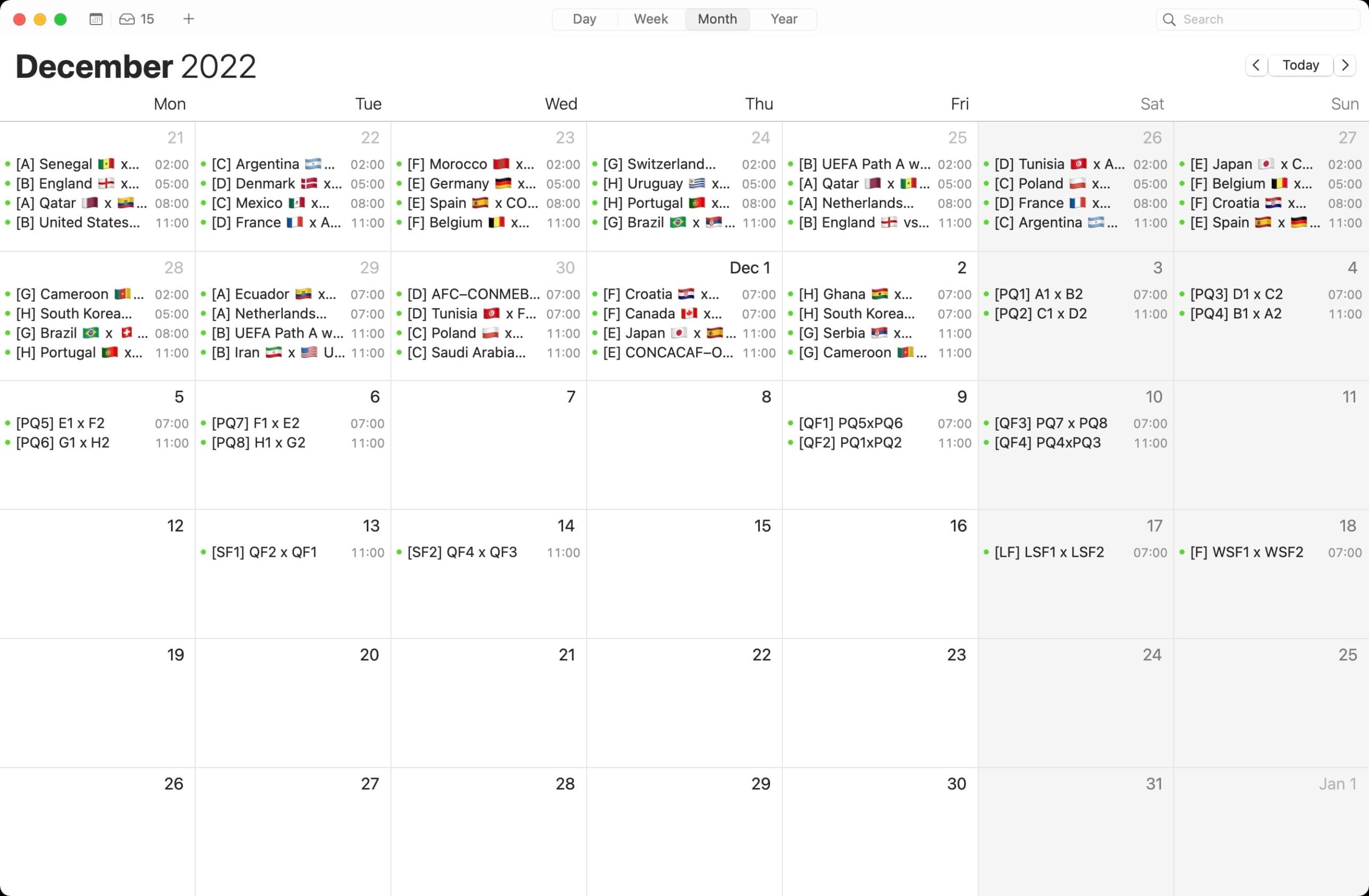 Fifa World Cup Printable Calendar