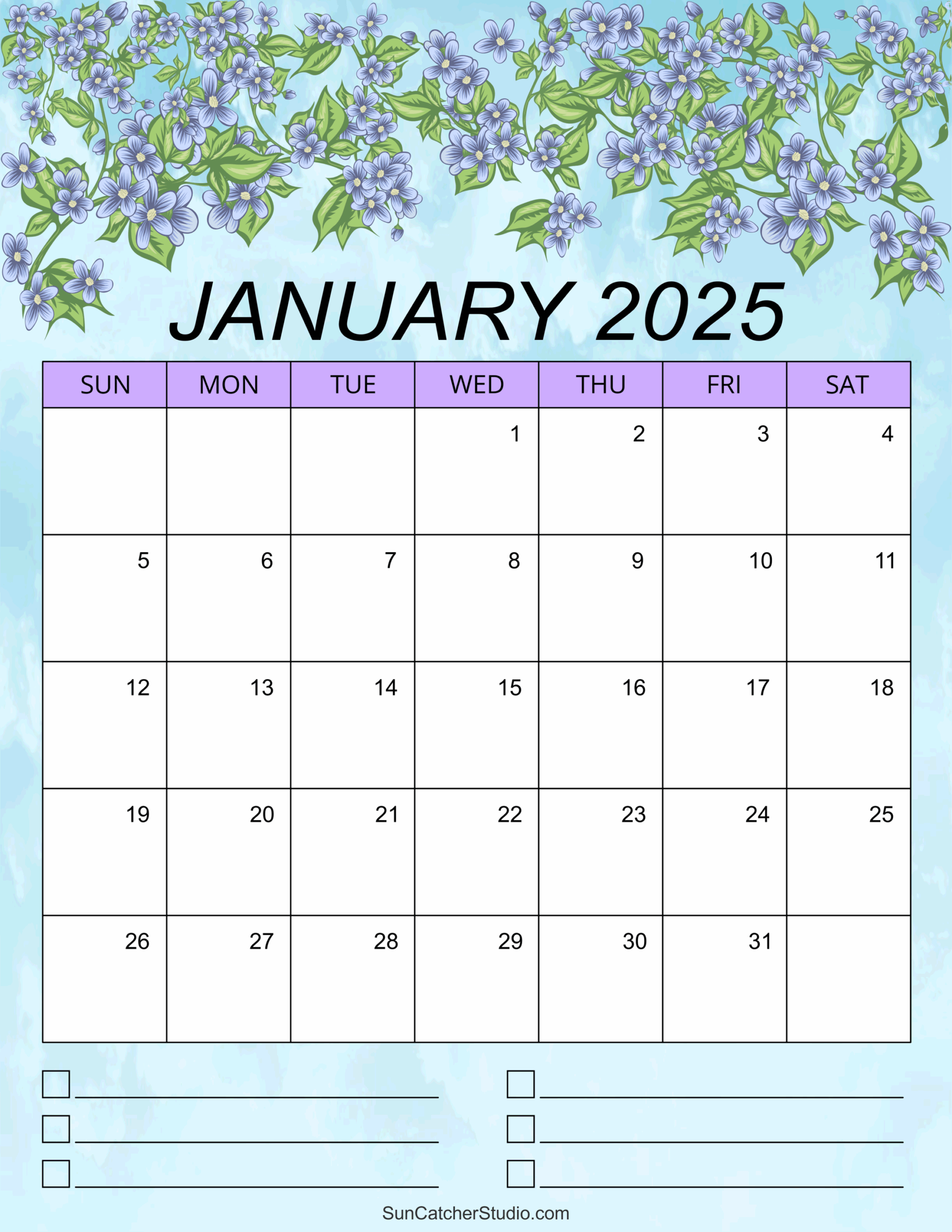 2025 Free Printable Calendar Cute