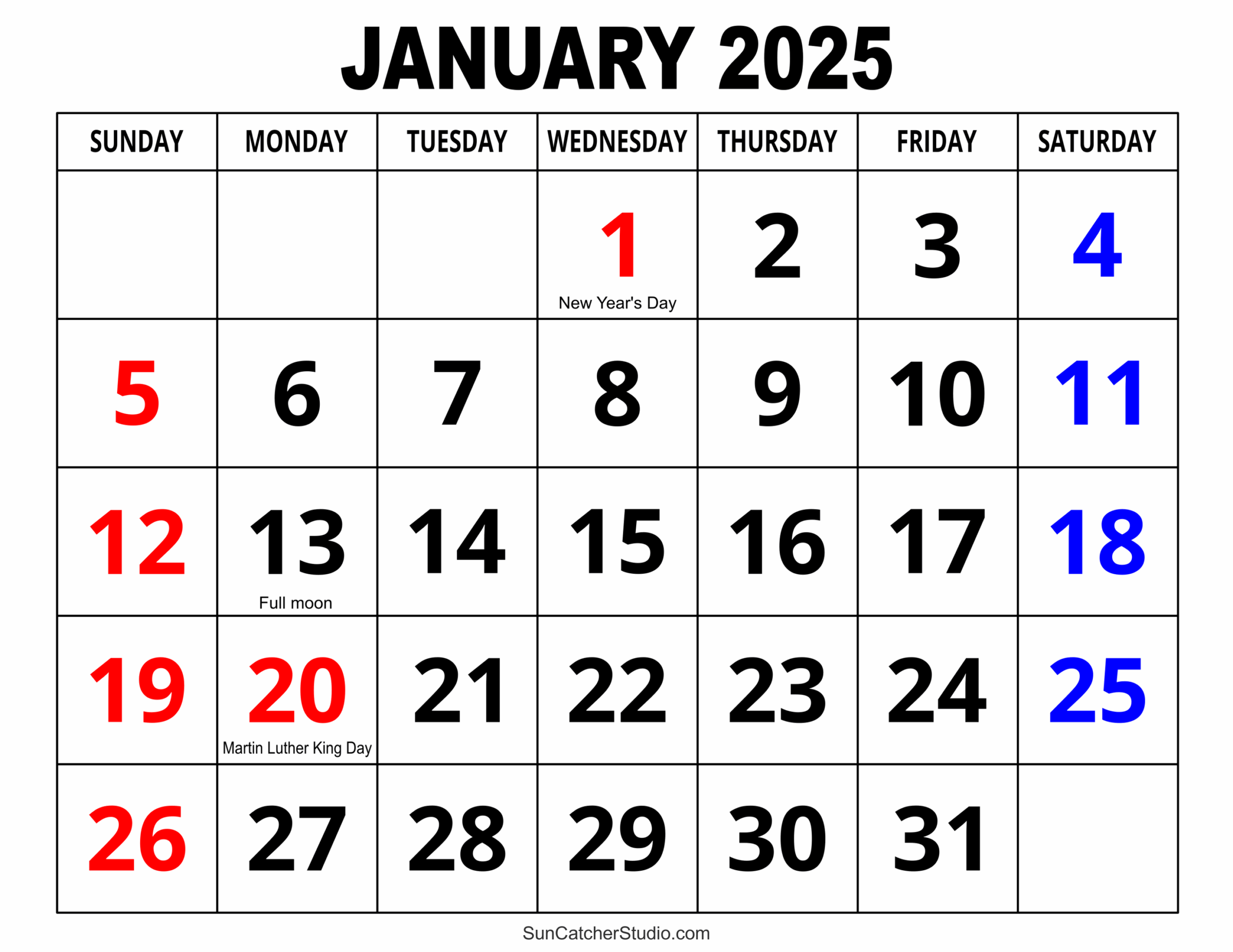 January 2025 Calendar Free Printable Free Printables Monograms Design Tools Patterns DIY Projects January 2025 Calendar Free Printable Free Printables Monograms Design Tools Patterns DIY Projects
