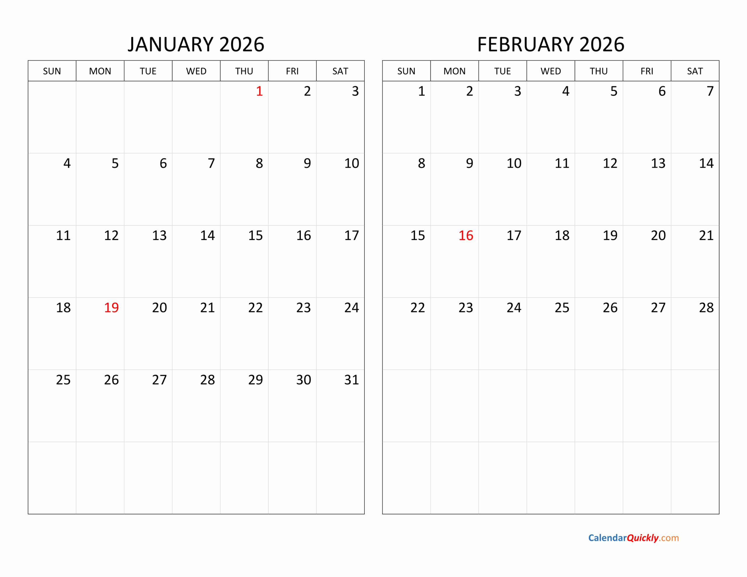 January 2026 Calendar Printable Pdf Free Download January 2026 Calendar Printable Pdf Free Download