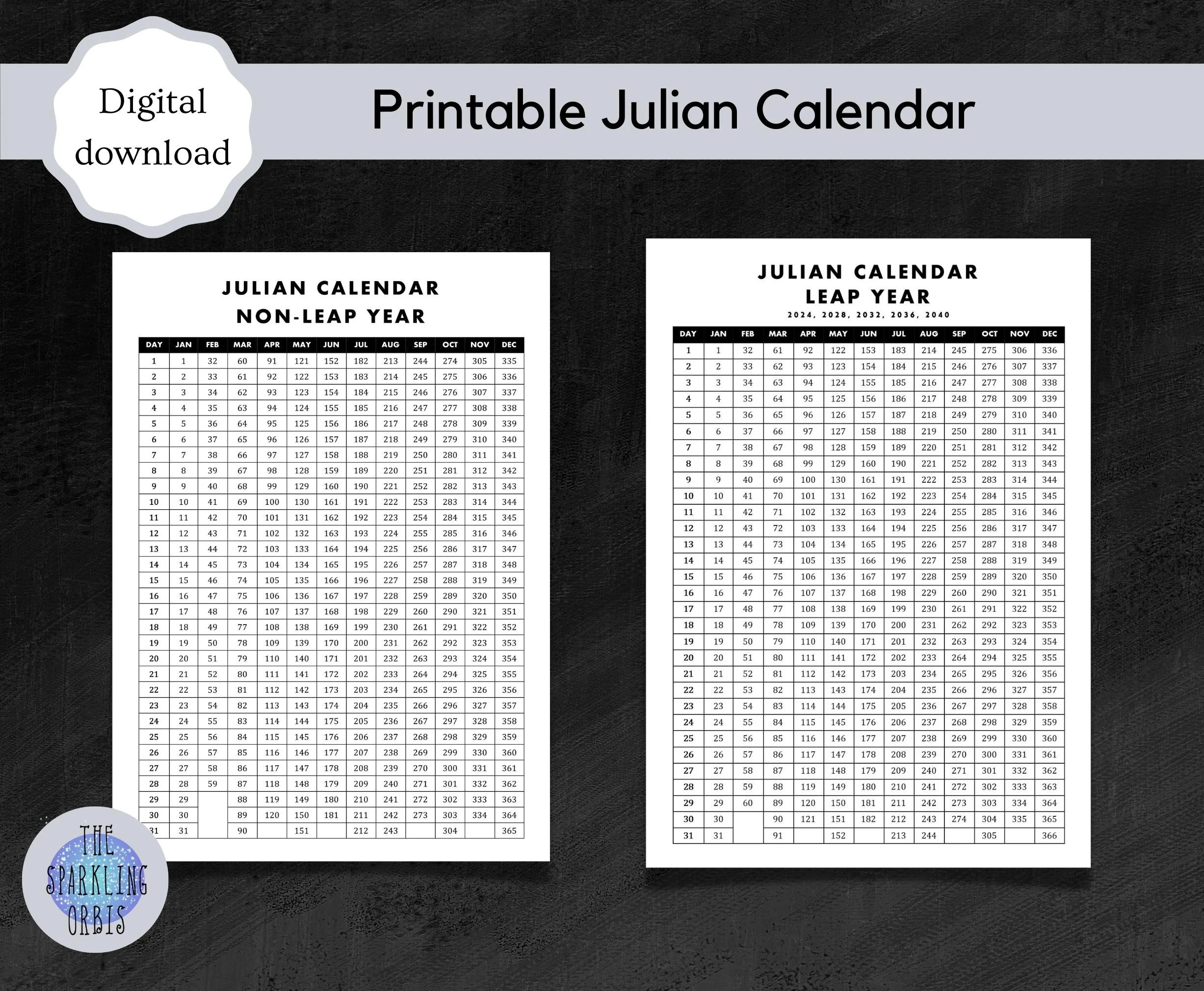 Julian Calendar Military Government Digital Download Printable PDF Leap Year And Non leap Year A4 Etsy