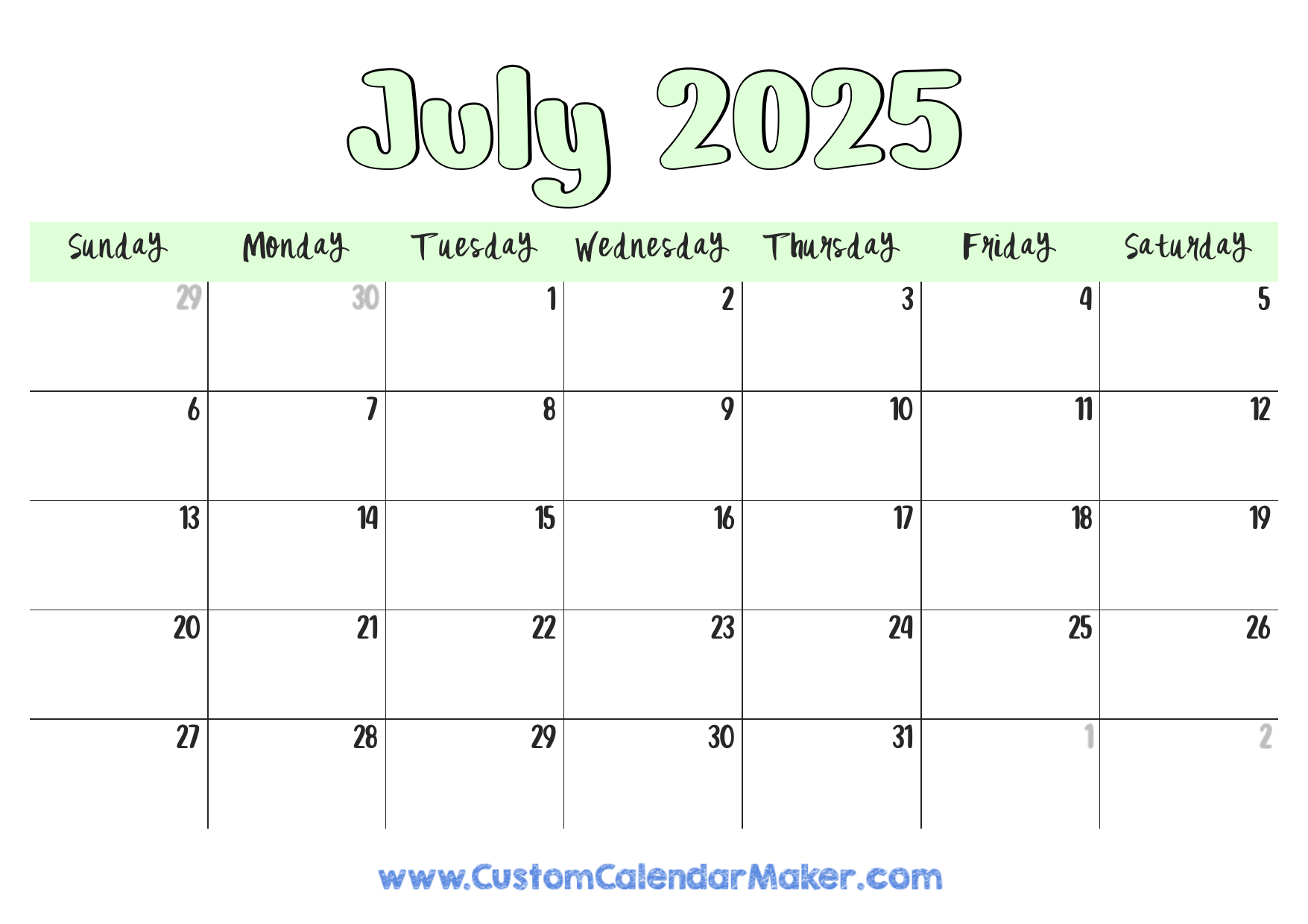 Free Printable Monthly Agenda Calendar July 2025 Free Printable Monthly Agenda Calendar July 2025