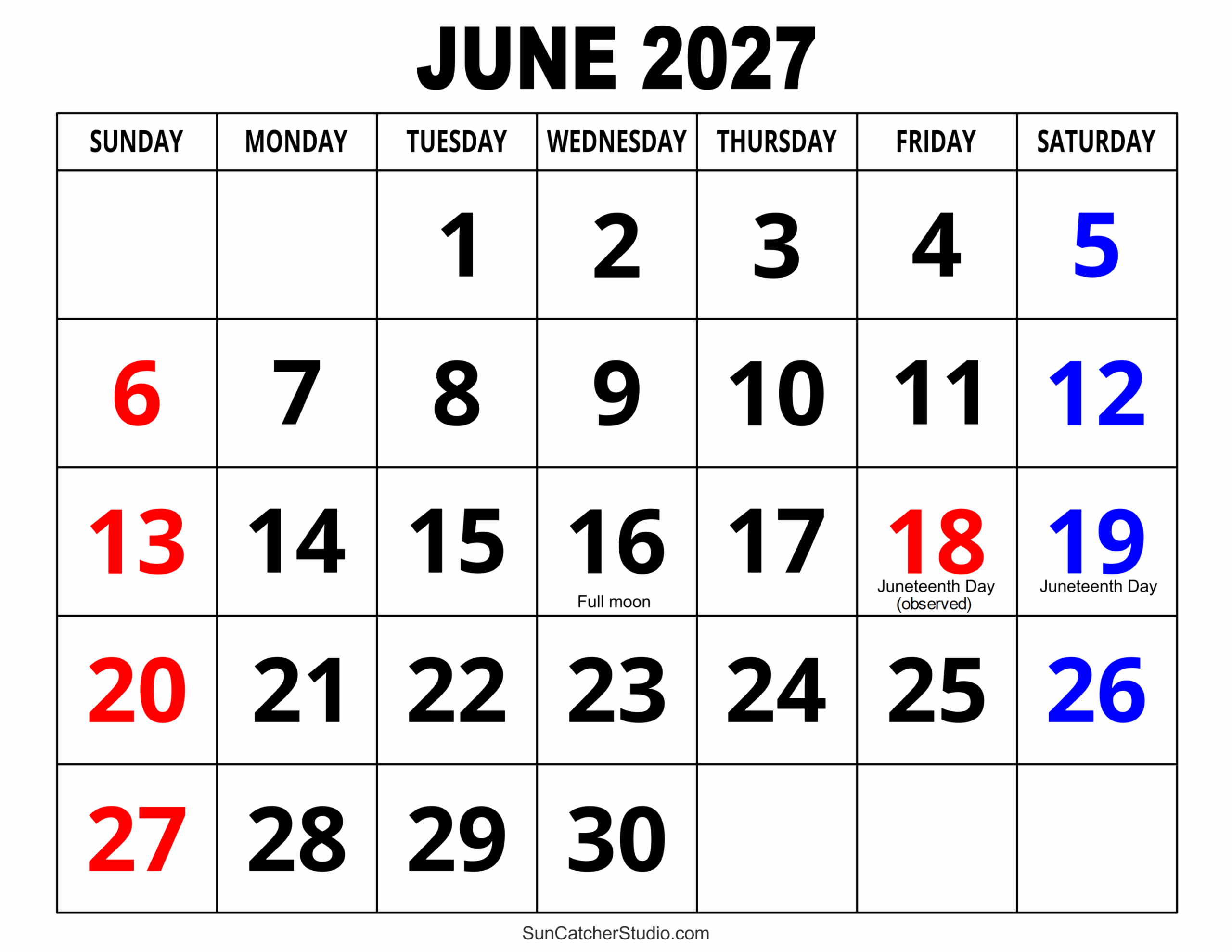 June 2027 Calendar Free Printable Free Printables Monograms Design Tools Patterns DIY Projects June 2027 Calendar Free Printable Free Printables Monograms Design Tools Patterns DIY Projects