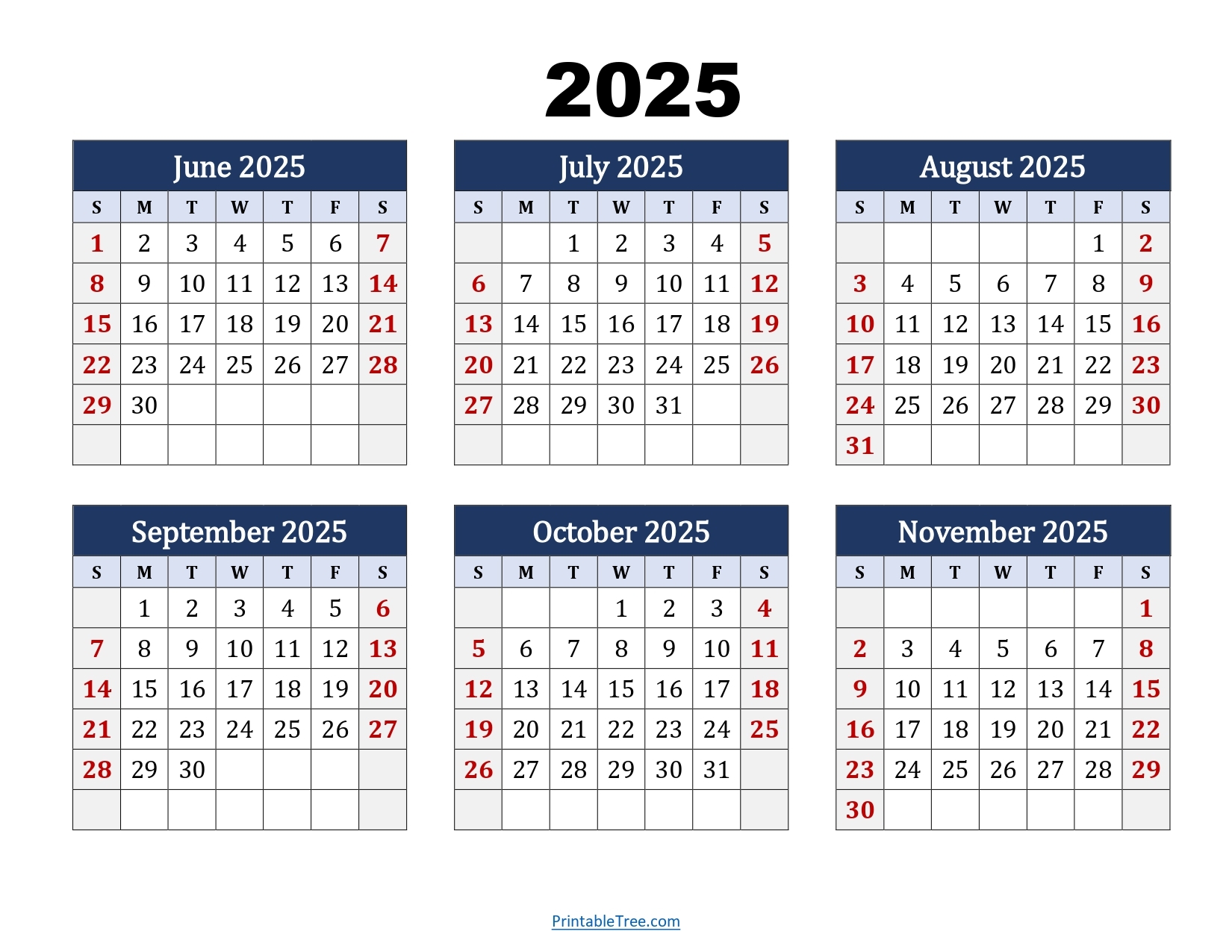 Nov Calendar 2025 Printable