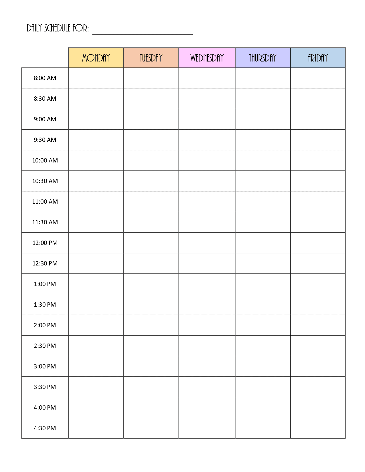 Kids Printable Blank Calendar