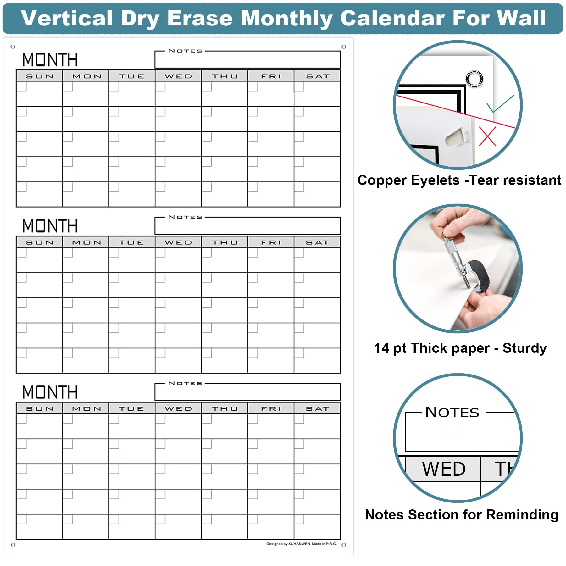 Large 3 Month Dry Erase Calendar For Wall 36x24 Inch Jumbo Undated Three Month Whiteboard Calendar For Medium Office Giant Reusable Laminated 90 Days Vertical Wall Planner Poster For Home School Wall Calendars Amazon au