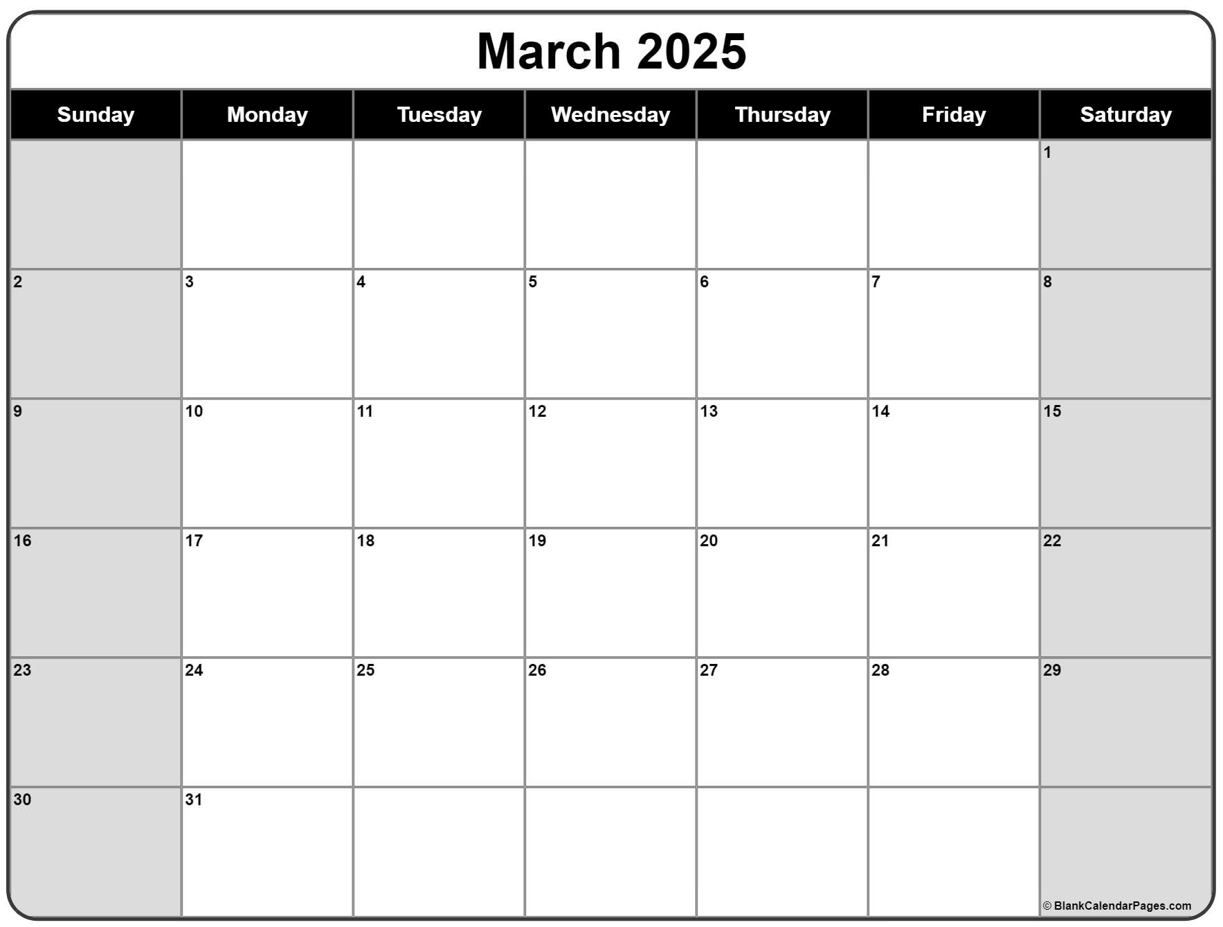 March 2025 Calendar Free Printable Calendars March 2025 Calendar Free Printable Calendars