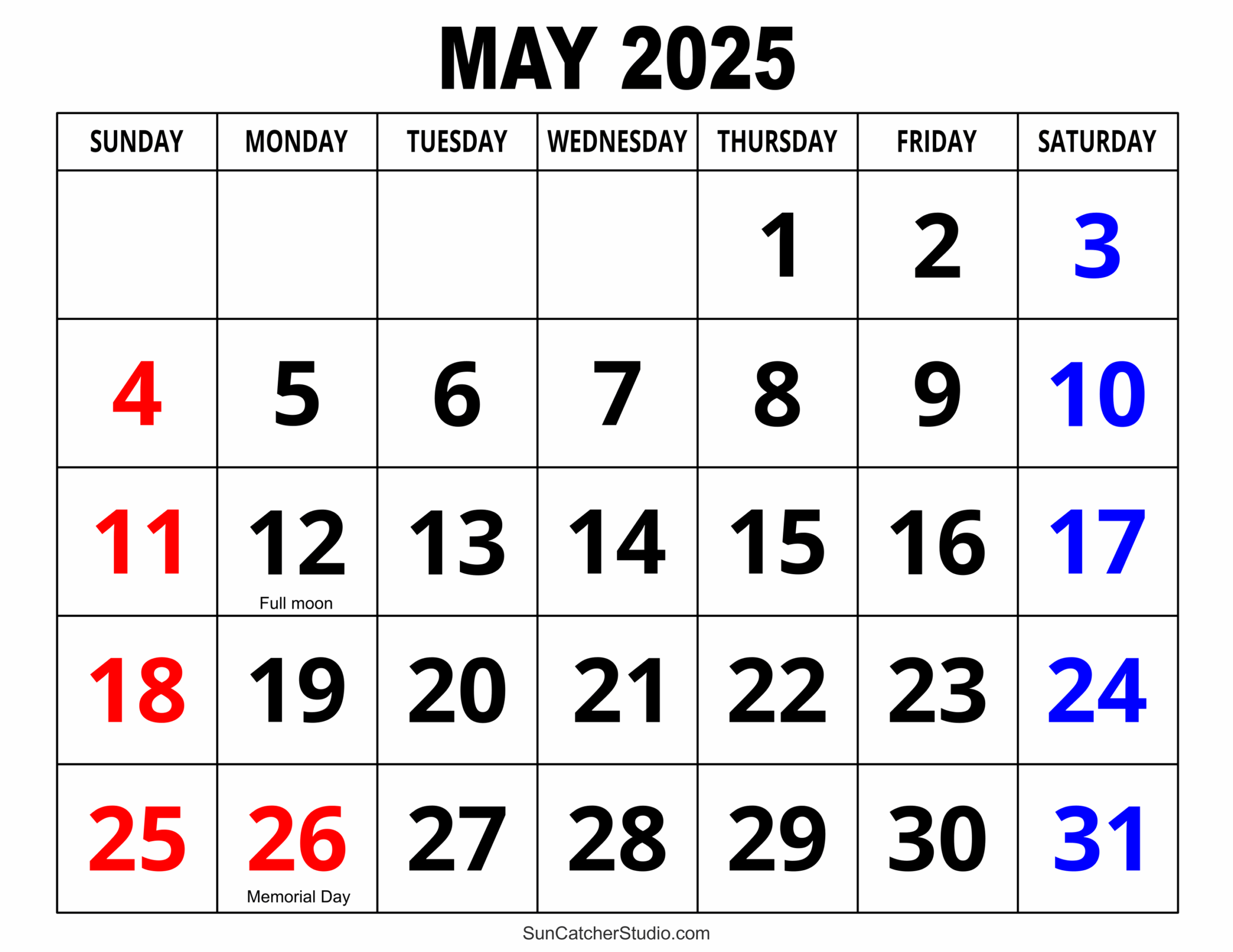 May 2025 Calendar Free Printable Free Printables Monograms Design Tools Patterns DIY Projects