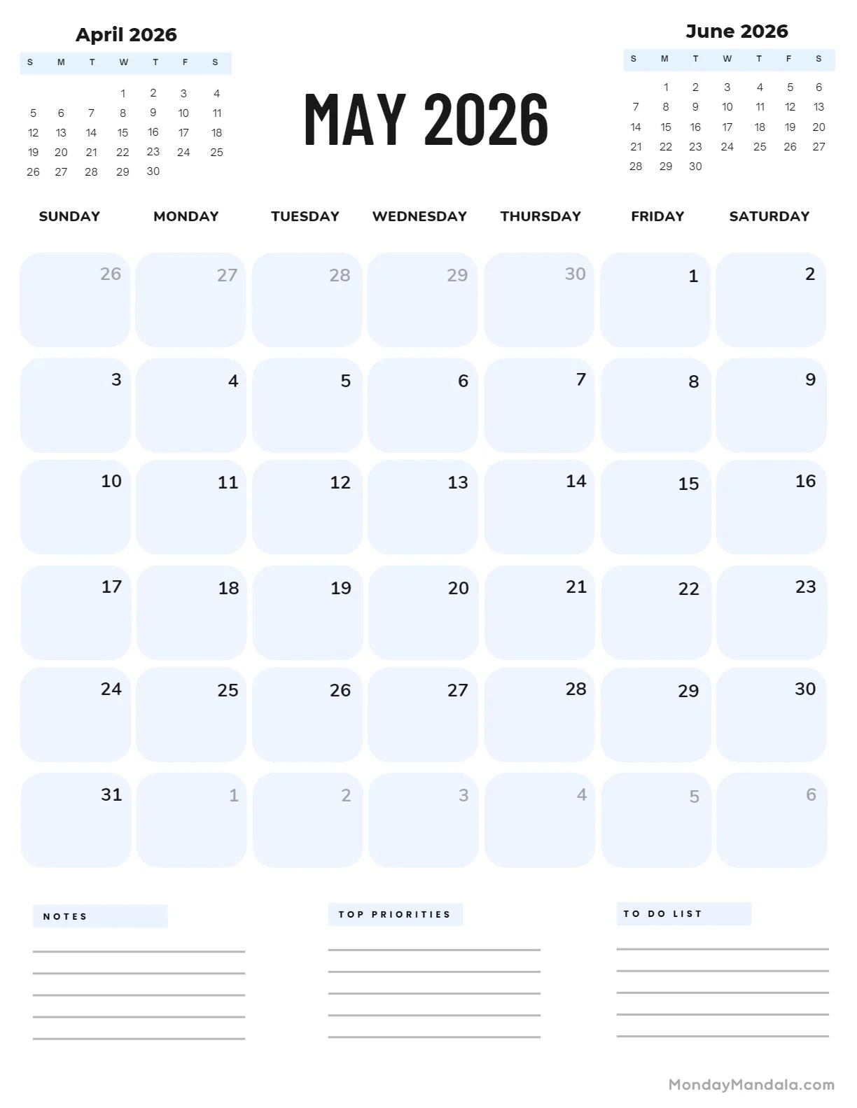 May 2026 Calendars 52 Free PDF Printables 