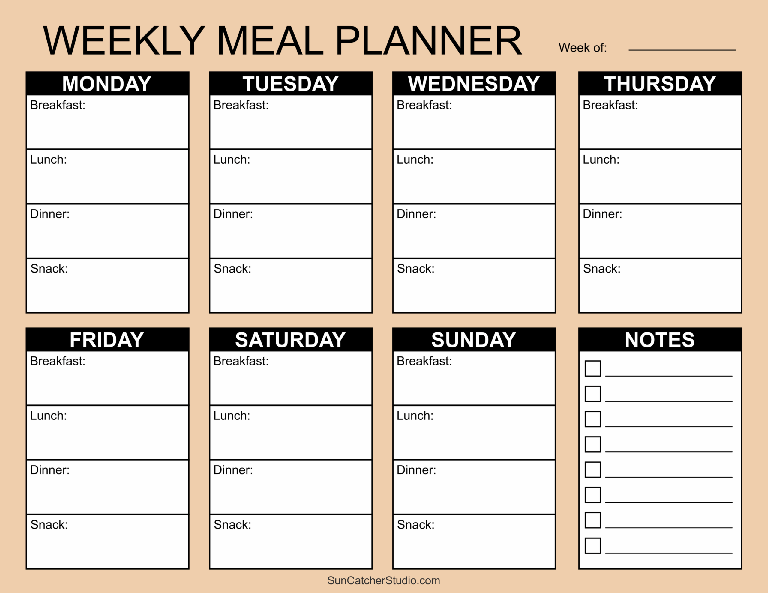 Meal Planners Printable Weekly Menu Templates PDF Free Printables Monograms Design Tools Patterns DIY Projects