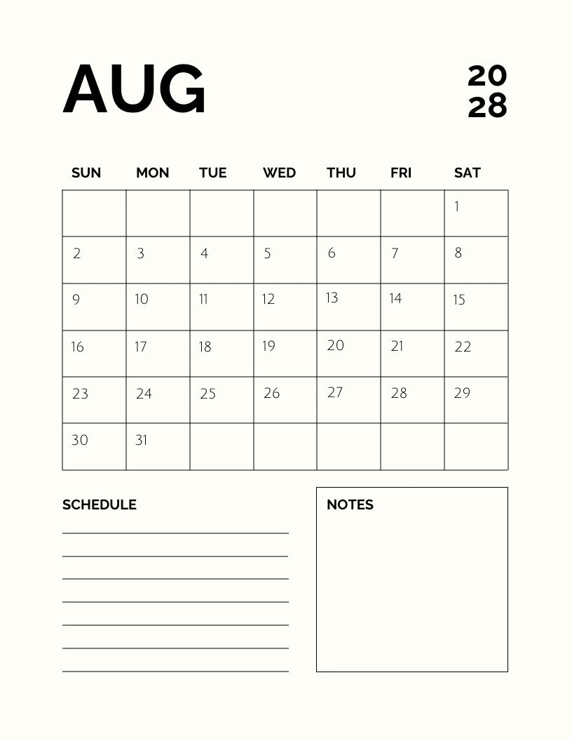 Printable Calendar Black And White