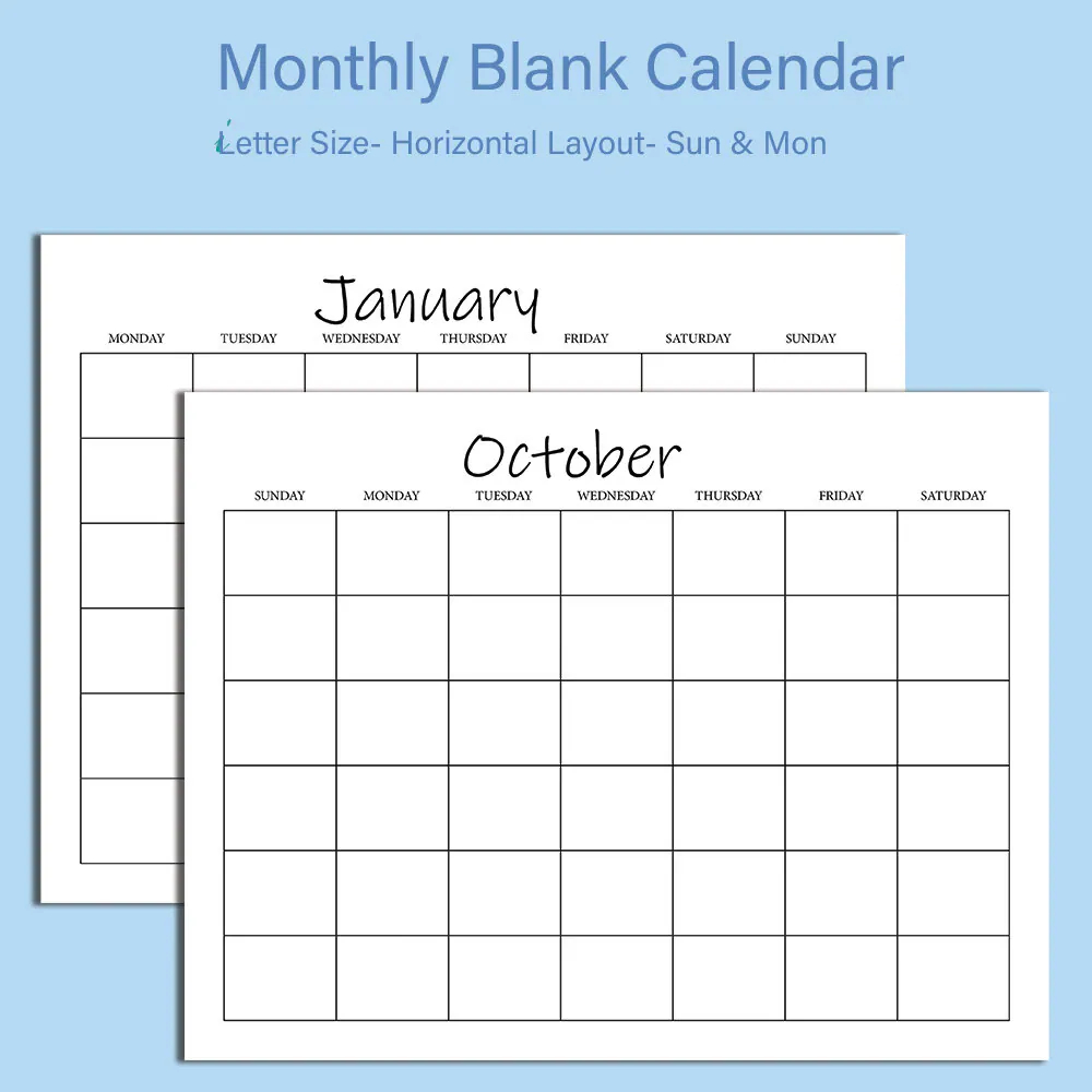 Full Page Month Calendar Printable