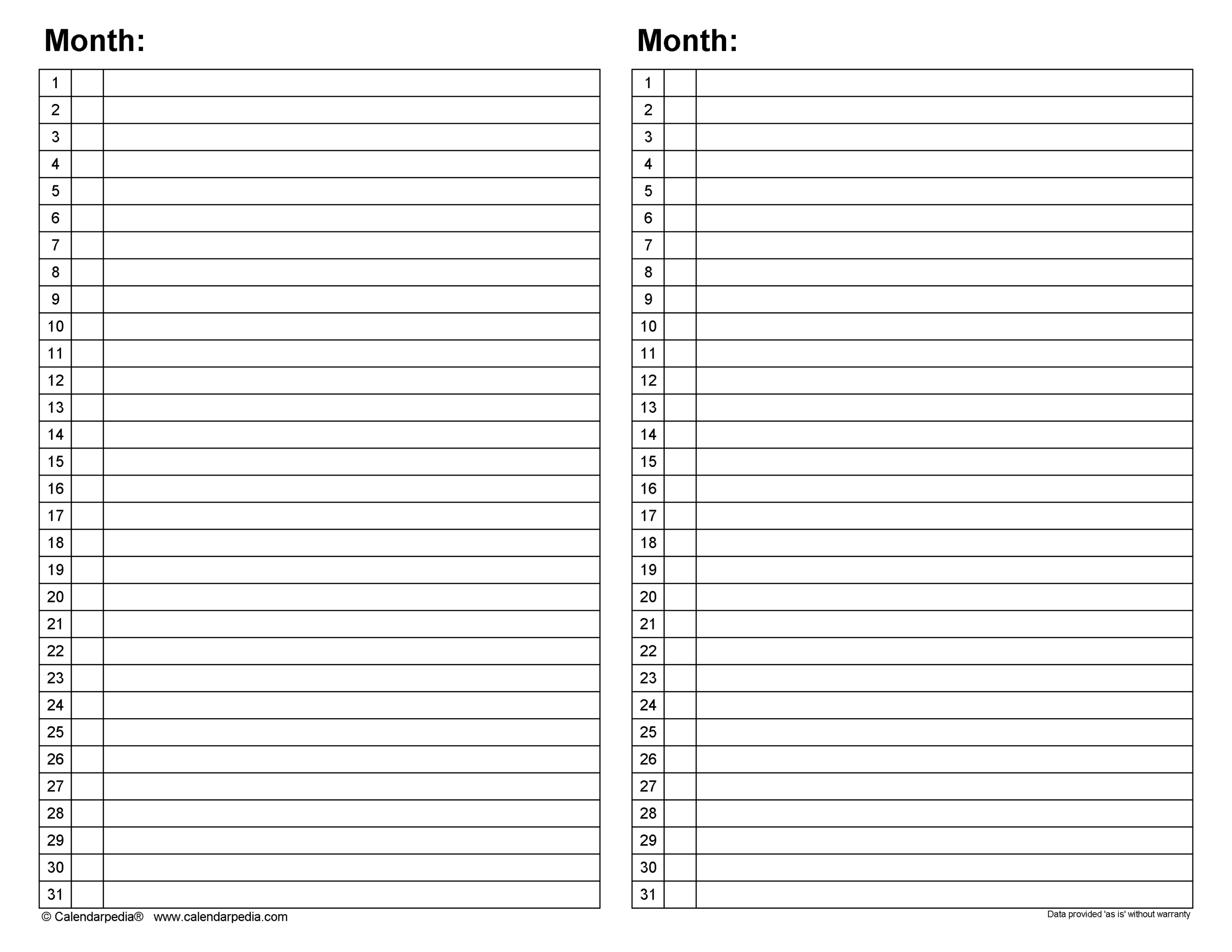 Monthly Planner Templates For Microsoft Word