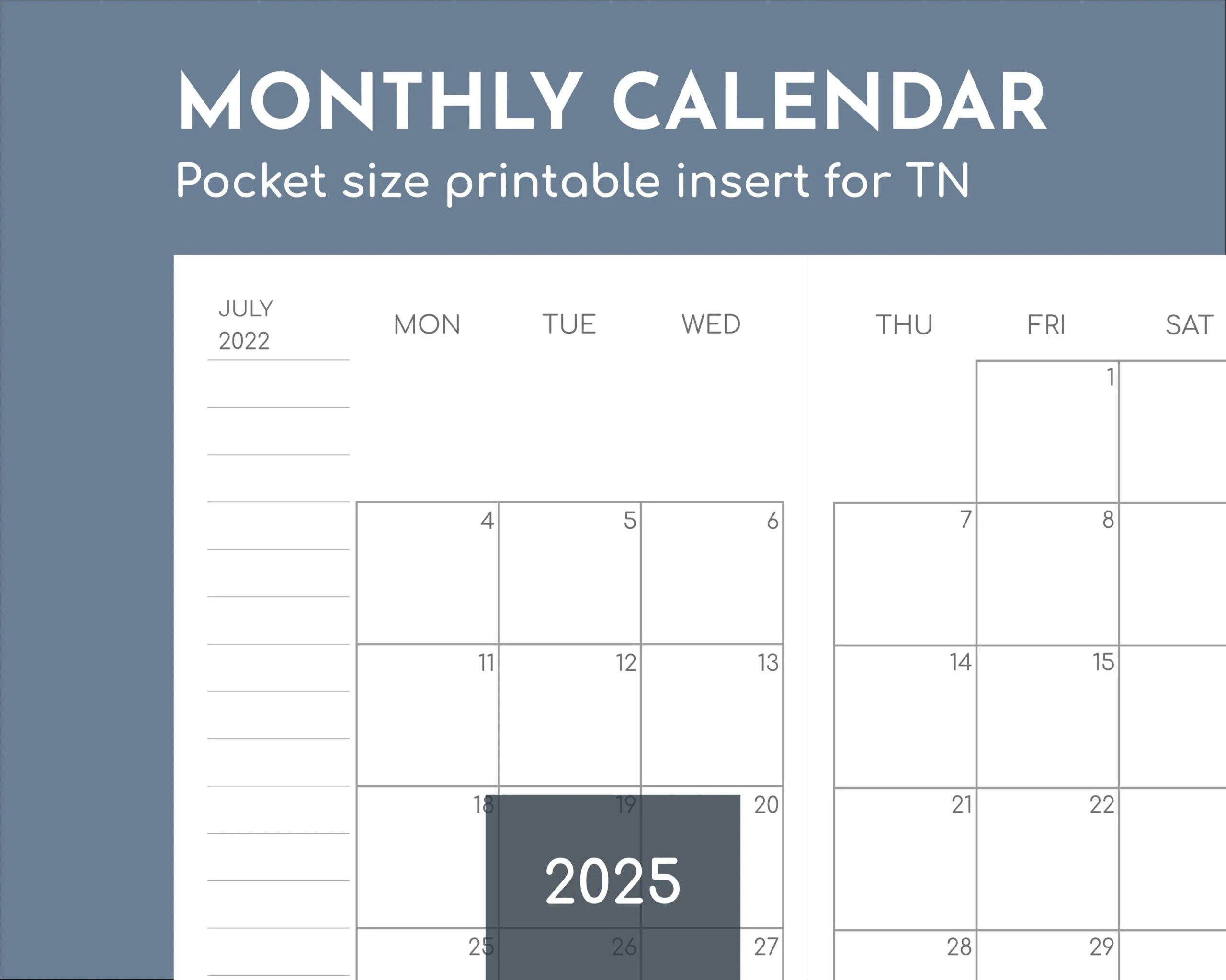 Monthly Pocket Calendar 2025 Printable Travelers Insert 3 5x5 5in 90x140mm Etsy Monthly Pocket Calendar 2025 Printable Travelers Insert 3 5x5 5in 90x140mm Etsy