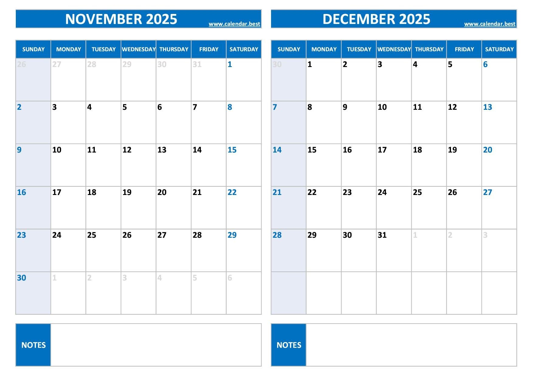 November 2025 Calendar Calendar best November 2025 Calendar Calendar best