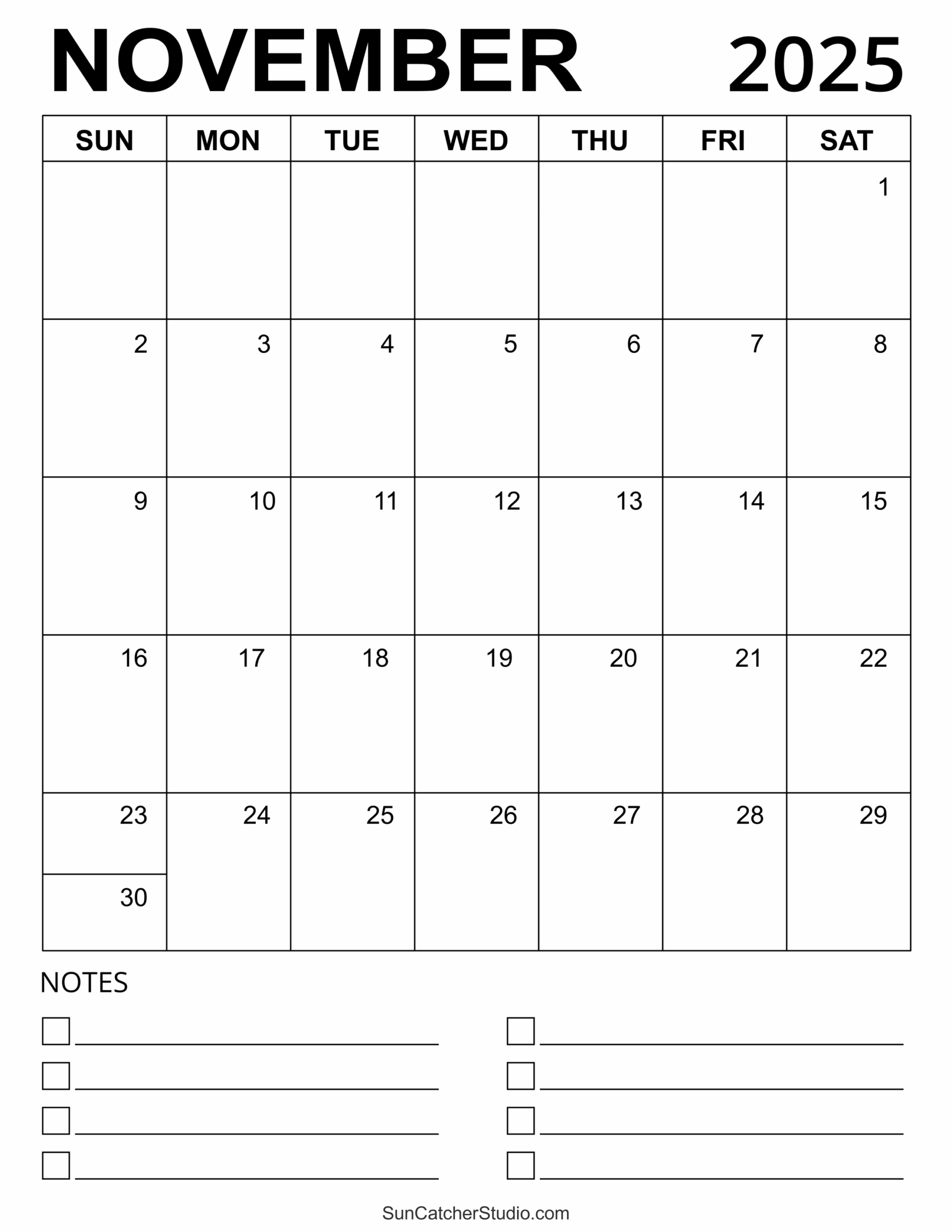 November 2025 Calendar Free Printable Free Printables Monograms Design Tools Patterns DIY Projects