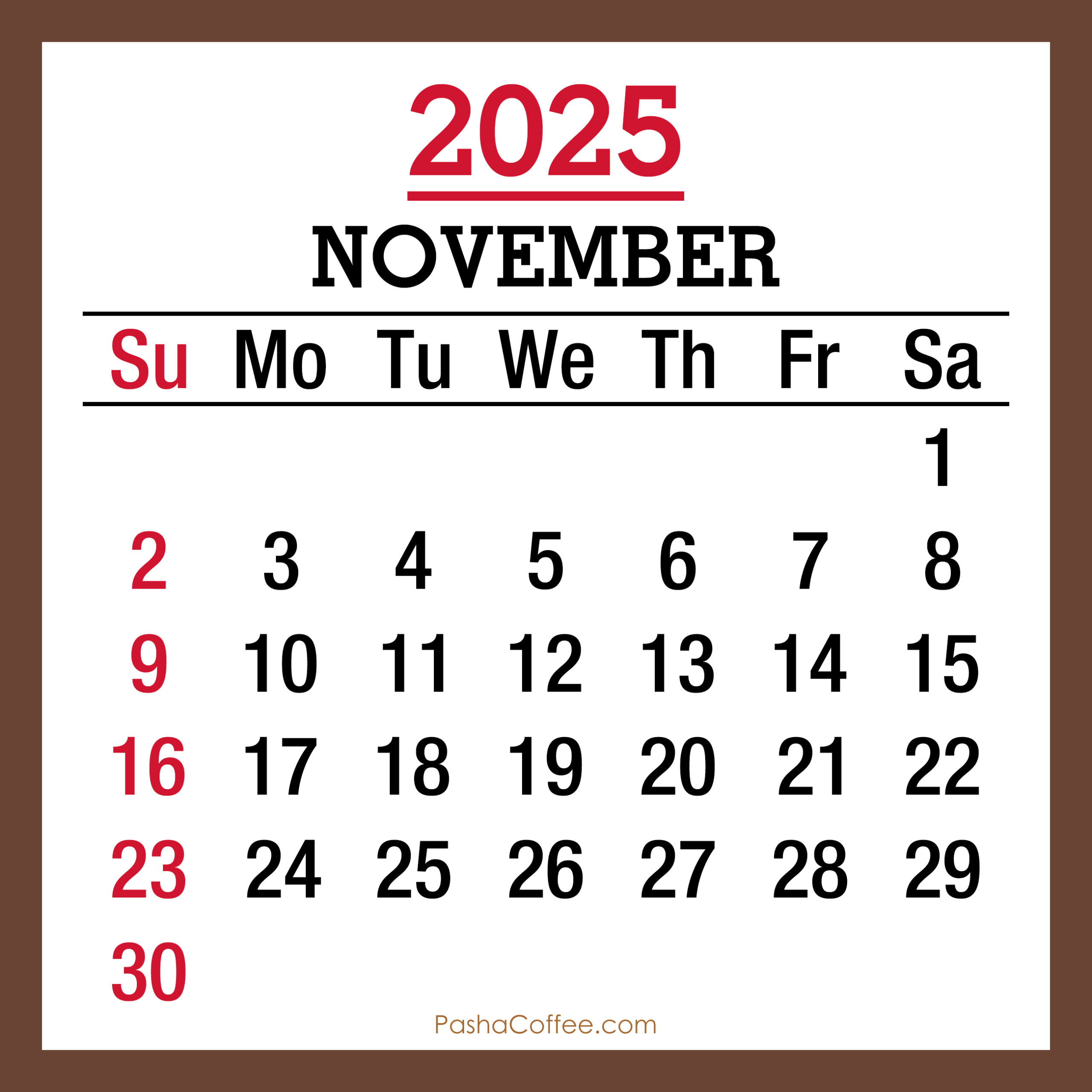 Free Printable Calendars November 2025