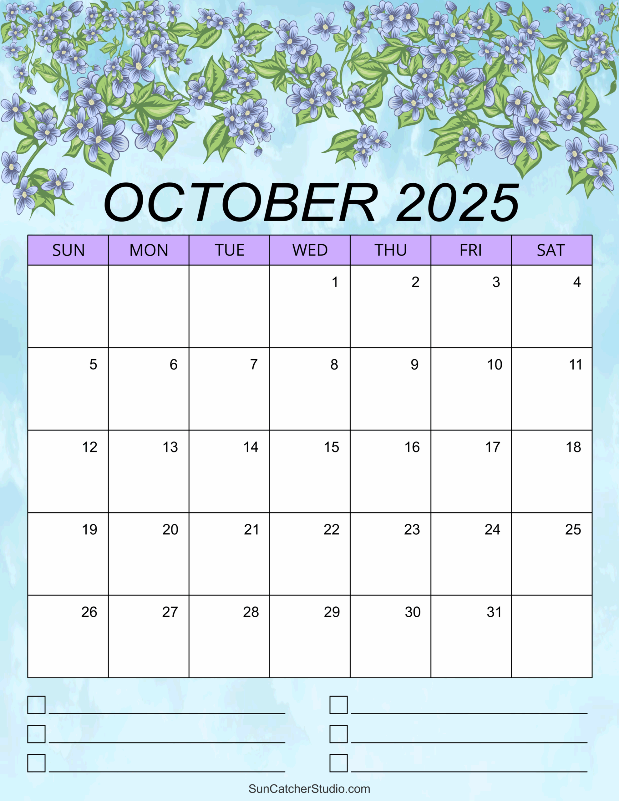 Free Printable October 2025 Calendar Pdf