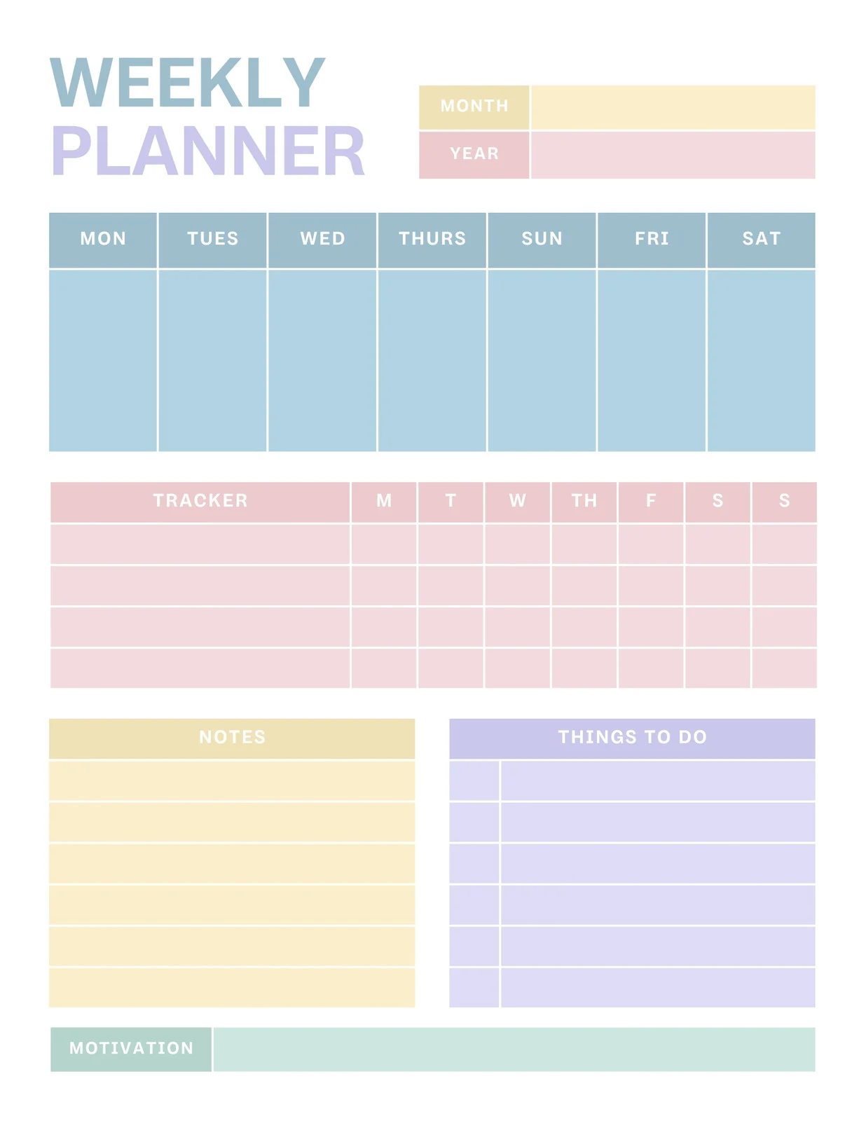 Page 2 Free And Customizable Weekly Planner Templates Canva