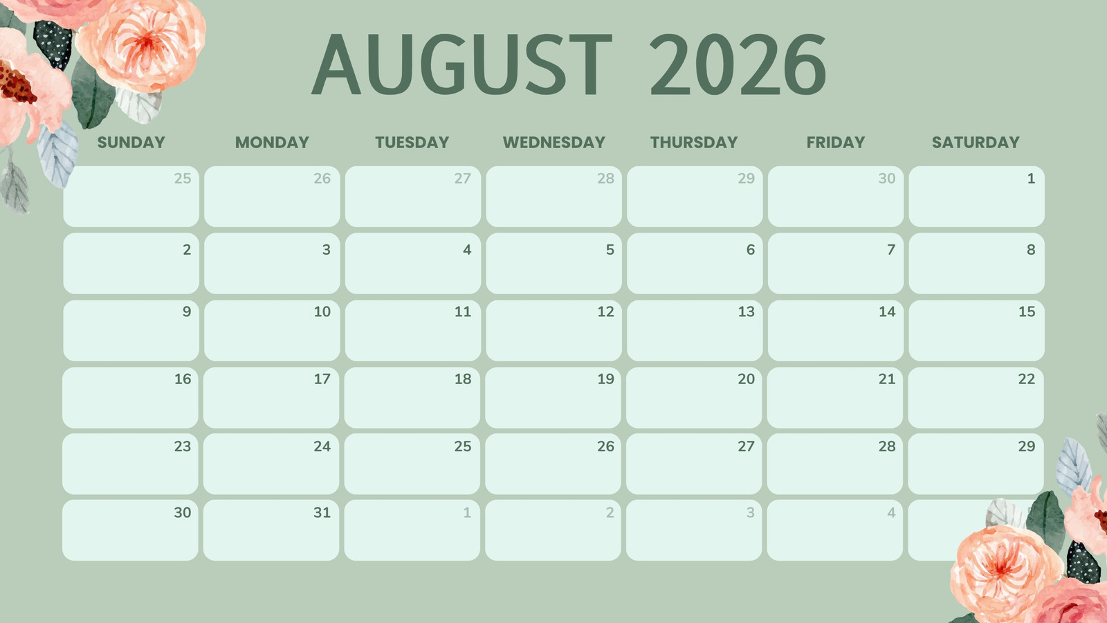 Page 6 Free Printable Customizable Monthly Calendar Templates Canva