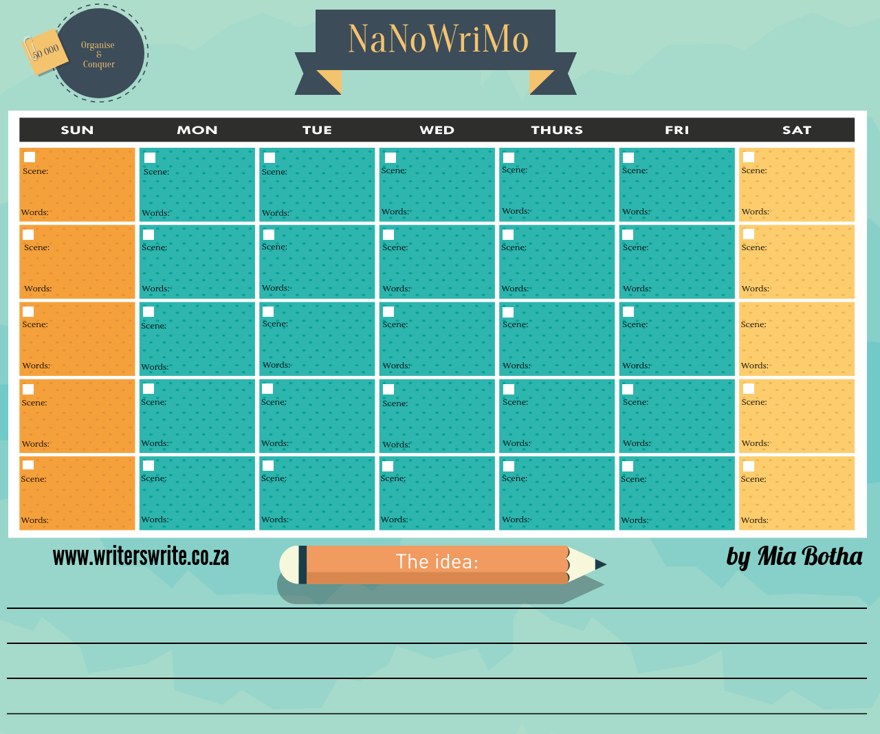 Perennial NaNoWriMo Calendar Writers Write Perennial NaNoWriMo Calendar Writers Write